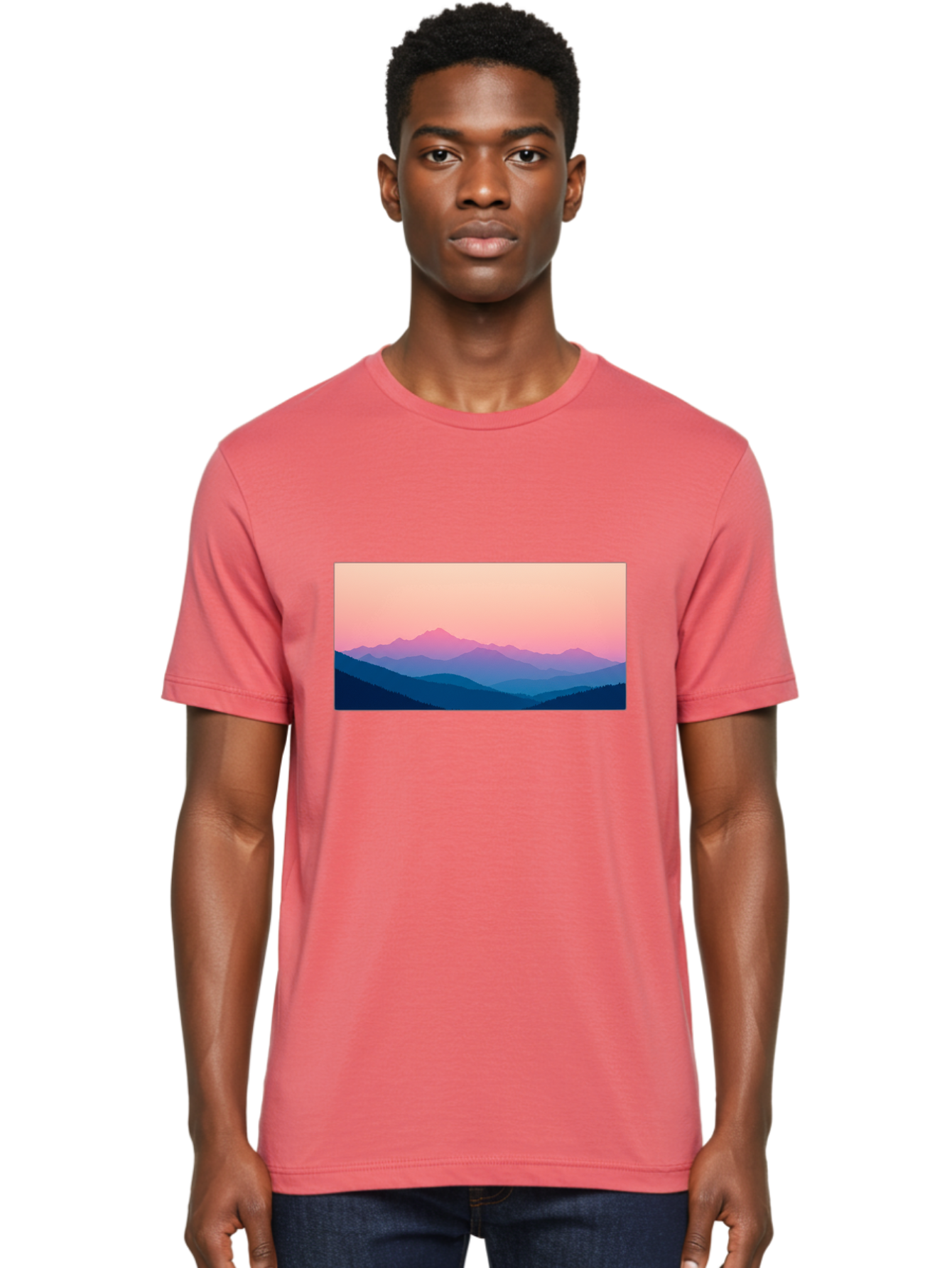 Mountain-Silhouettes Men'S Graphic Tee, 100% Cotton, Comfortable Casual Summer Wear, Machine Washable, Vintage Camera, Old Camera, Antique Camera, Black Camera, Classic Photography, Photography Equipment, Nostalgic Device, Film Camera, Bak913