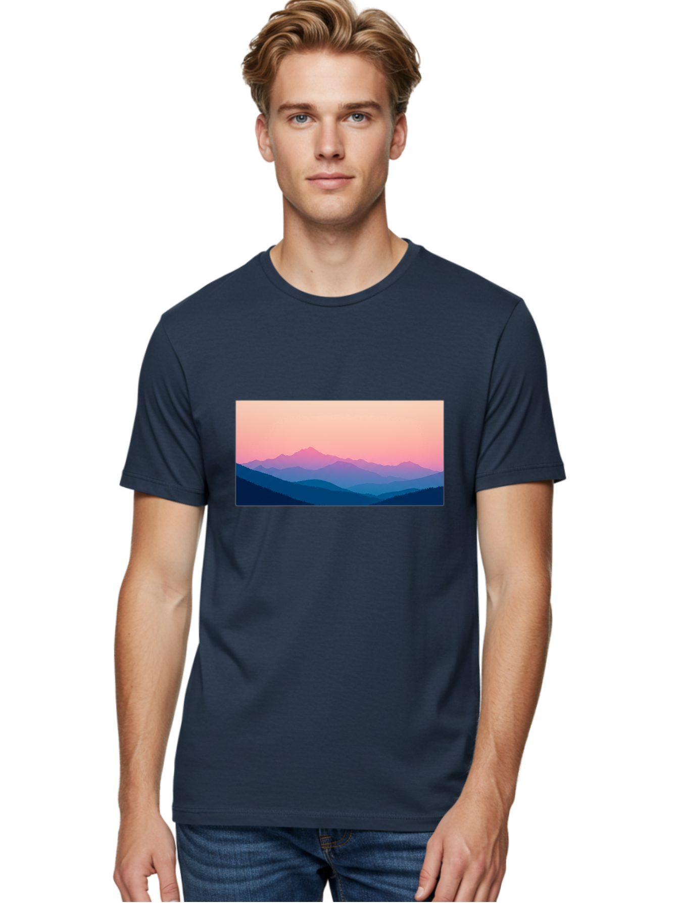 Mountain-Silhouettes Men'S Graphic Tee, 100% Cotton, Comfortable Casual Summer Wear, Machine Washable, Vintage Camera, Old Camera, Antique Camera, Black Camera, Classic Photography, Photography Equipment, Nostalgic Device, Film Camera, Bak913