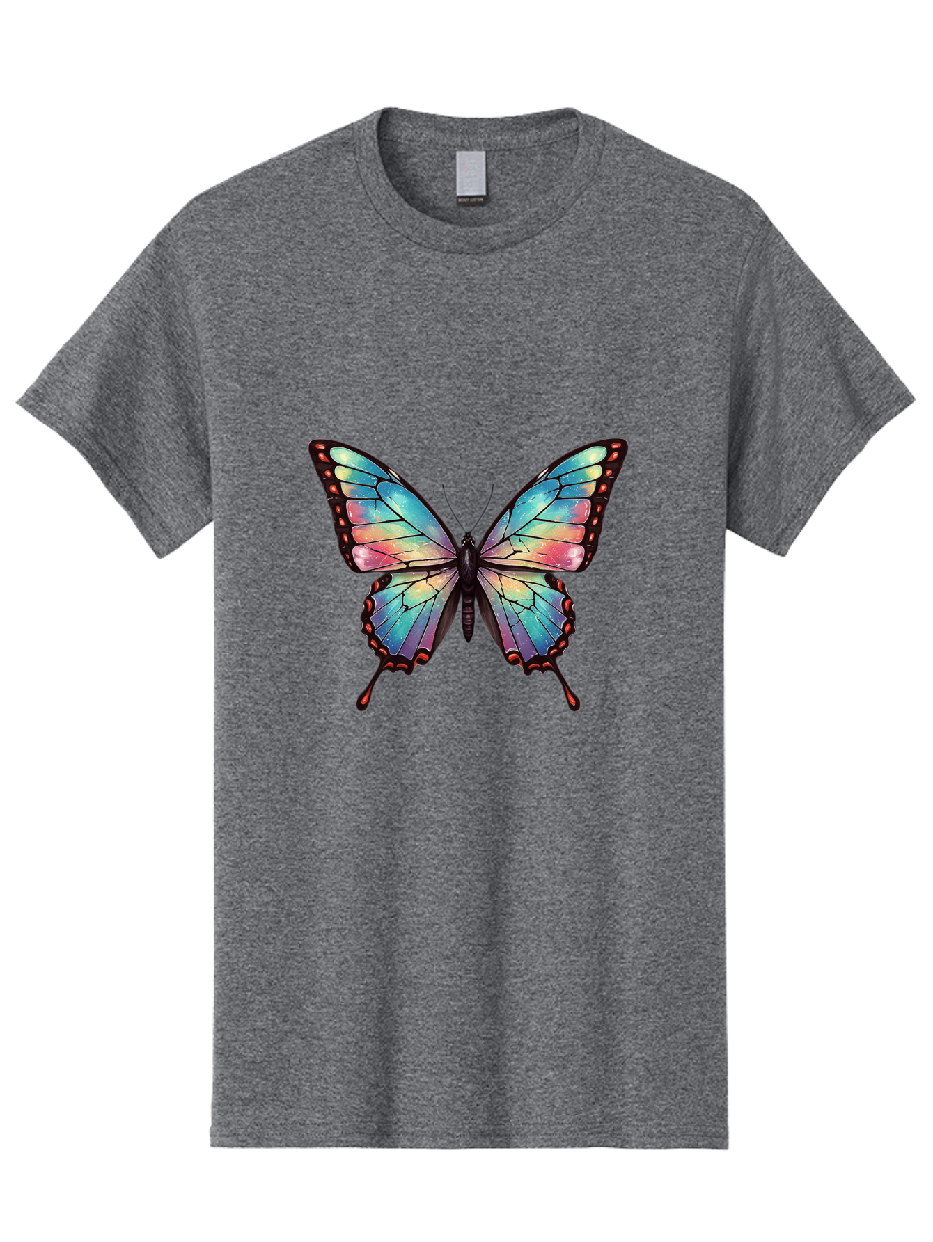Multicolored-Butterfly Men'S Graphic Tee, 100% Cotton, Comfortable Casual Summer Wear, Machine Washable, Vintage Camera, Old Camera, Antique Camera, Black Camera, Classic Photography, Photography Equipment, Nostalgic Device, Film Camera, Bak914