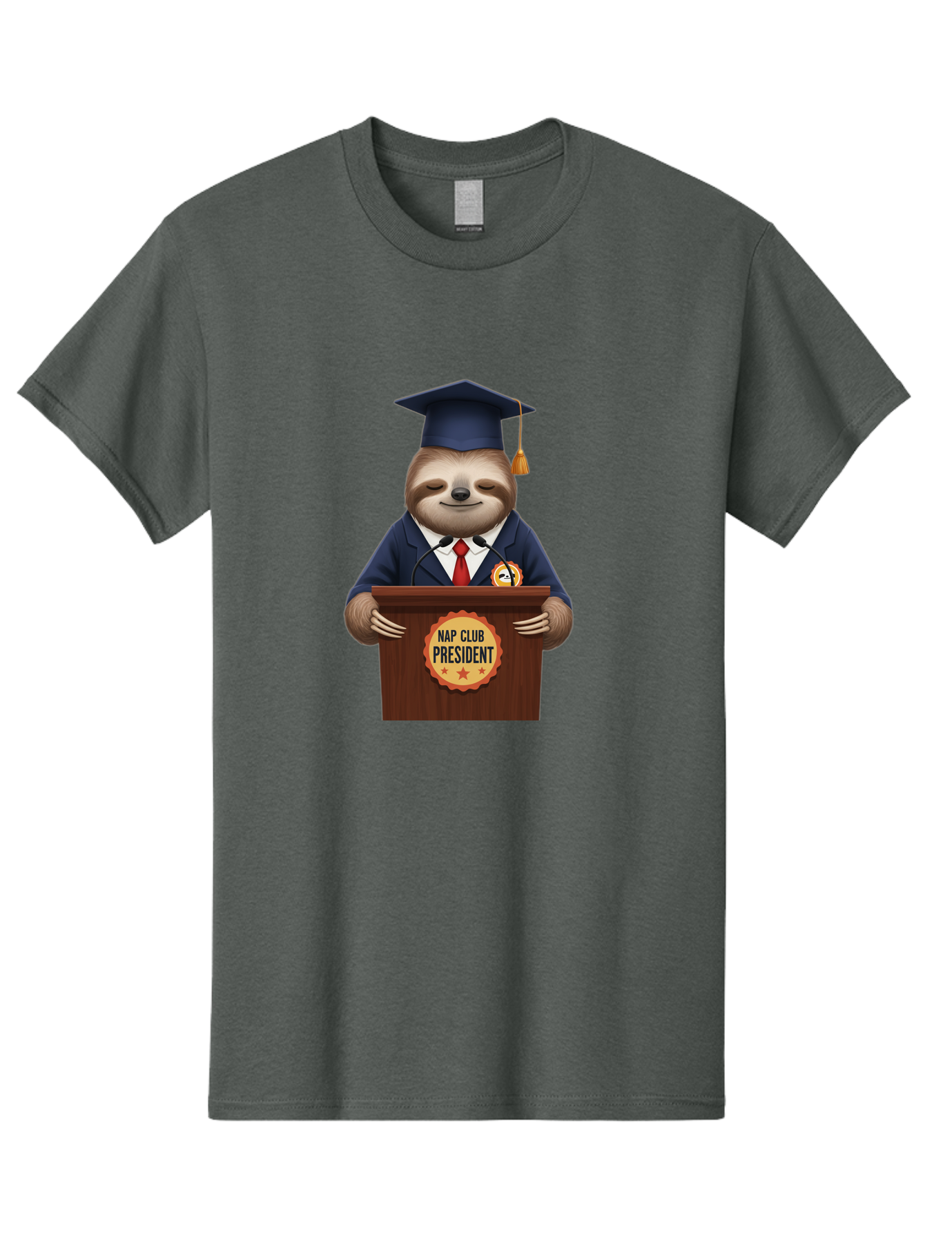 Nap-Club-President-Sloth Men'S Graphic Tee, 100% Cotton, Comfortable Casual Summer Wear, Machine Washable, Vintage Camera, Old Camera, Antique Camera, Black Camera, Classic Photography, Photography Equipment, Nostalgic Device, Film Camera, Bak933