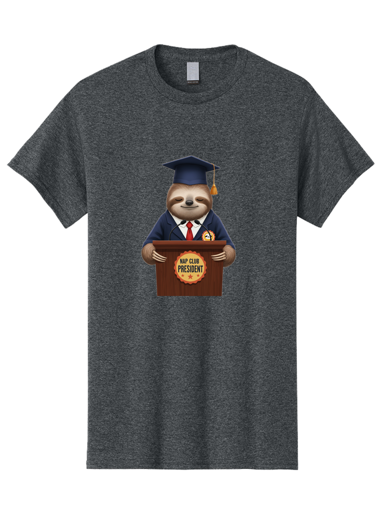 Nap-Club-President-Sloth Men'S Graphic Tee, 100% Cotton, Comfortable Casual Summer Wear, Machine Washable, Vintage Camera, Old Camera, Antique Camera, Black Camera, Classic Photography, Photography Equipment, Nostalgic Device, Film Camera, Bak933