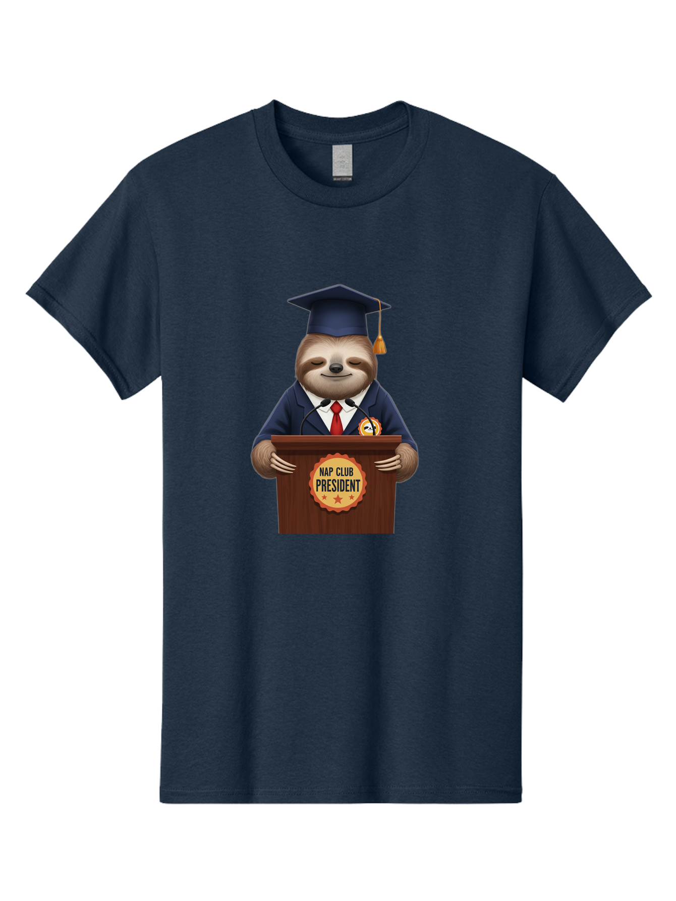 Nap-Club-President-Sloth Men'S Graphic Tee, 100% Cotton, Comfortable Casual Summer Wear, Machine Washable, Vintage Camera, Old Camera, Antique Camera, Black Camera, Classic Photography, Photography Equipment, Nostalgic Device, Film Camera, Bak933