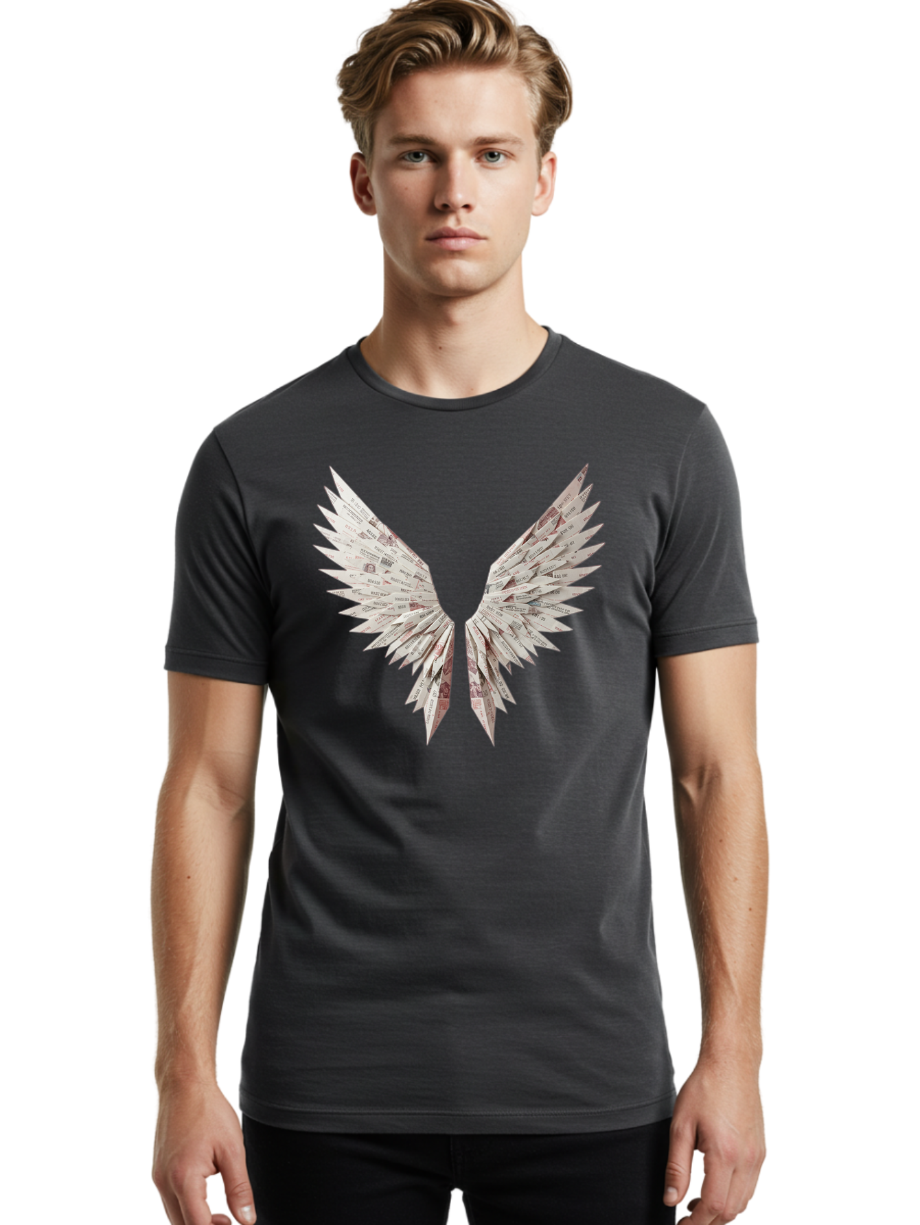 Newspaper-Wings Men'S Graphic Tee, 100% Cotton, Comfortable Casual Summer Wear, Machine Washable, Vintage Camera, Old Camera, Antique Camera, Black Camera, Classic Photography, Photography Equipment, Nostalgic Device, Film Camera, Camera Art Bak945