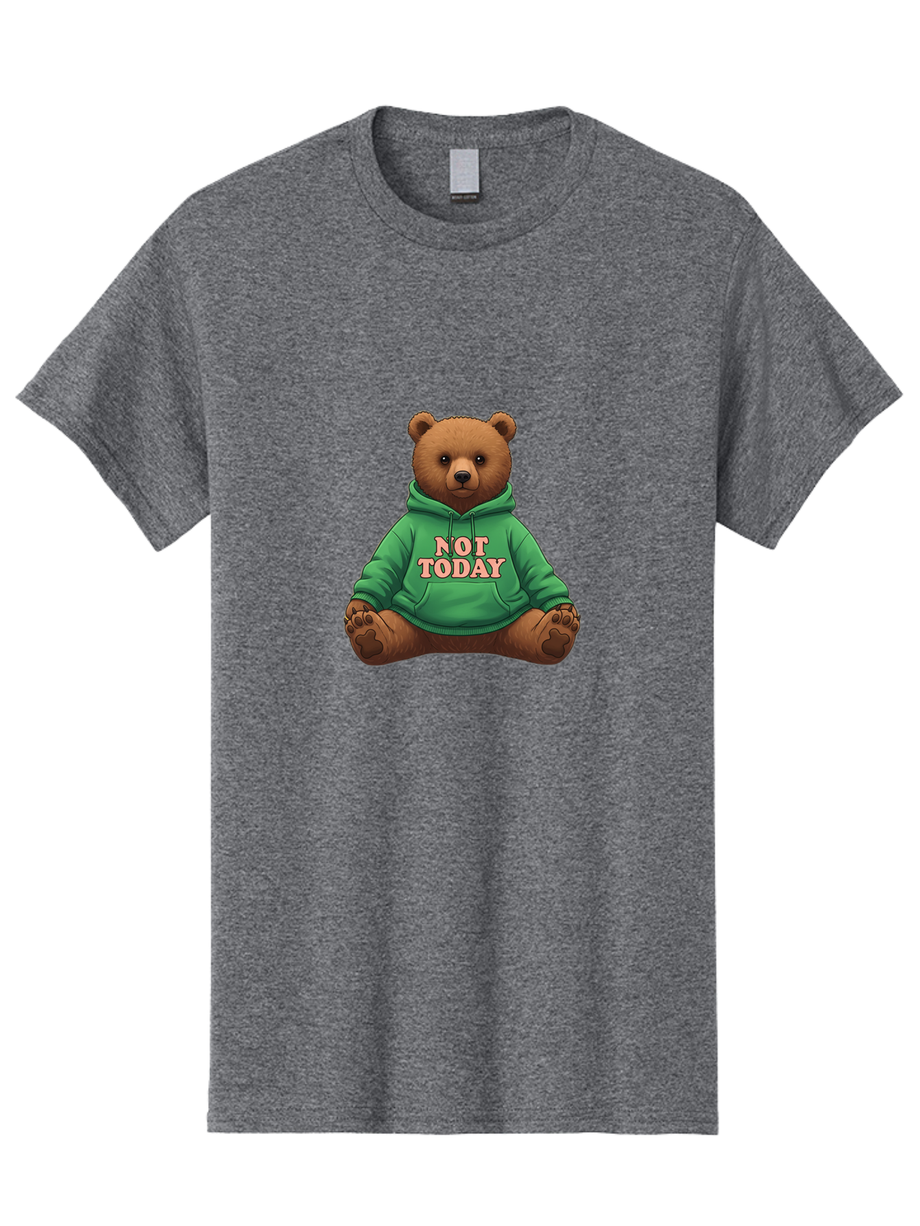 Not-Today-Bear-1 Men'S Graphic Tee, 100% Cotton, Comfortable Casual Summer Wear, Machine Washable, Vintage Camera, Old Camera, Antique Camera, Black Camera, Classic Photography, Photography Equipment, Nostalgic Device, Film Camera, Camera Art Bak957