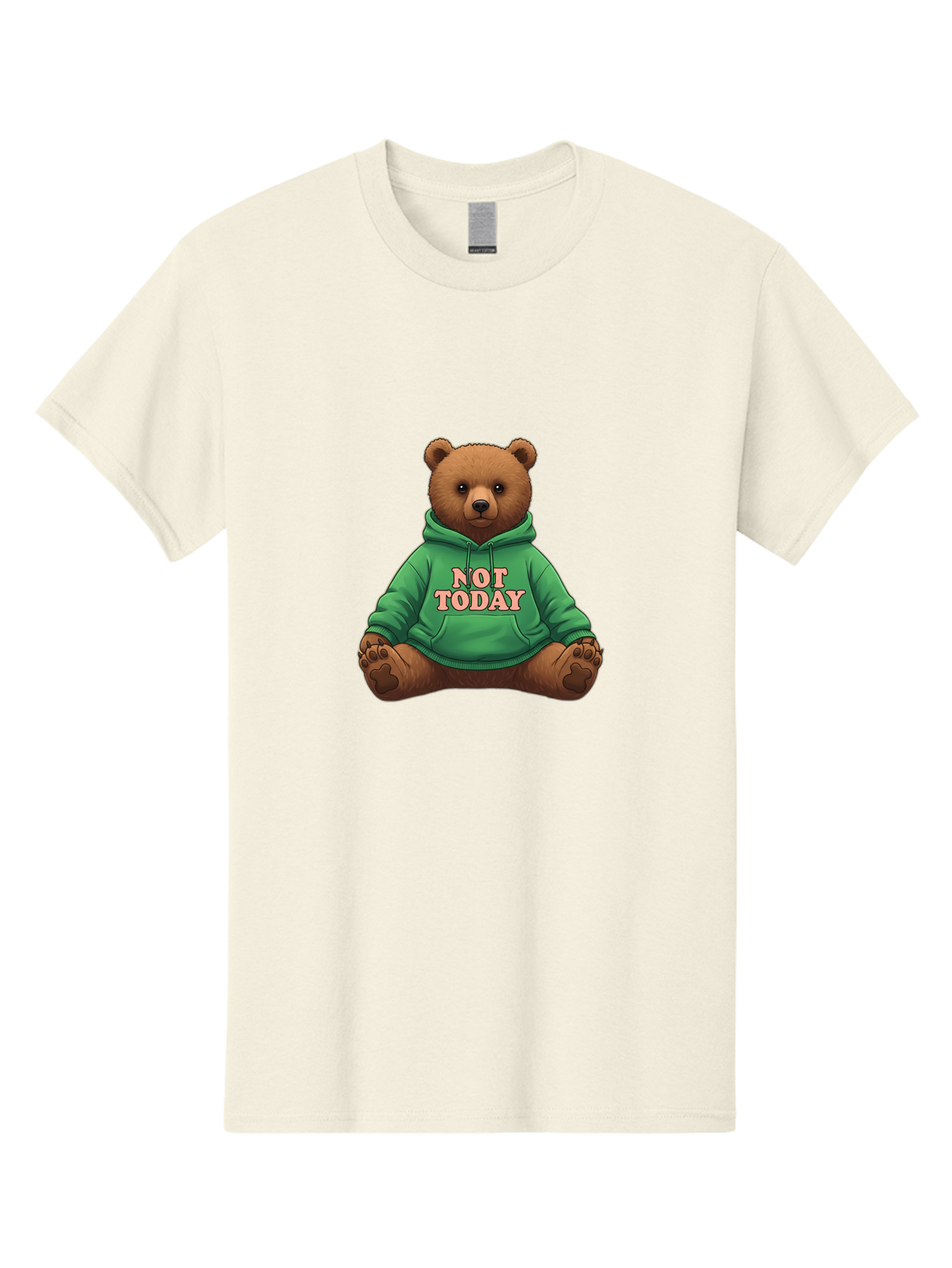 Not-Today-Bear-1 Men'S Graphic Tee, 100% Cotton, Comfortable Casual Summer Wear, Machine Washable, Vintage Camera, Old Camera, Antique Camera, Black Camera, Classic Photography, Photography Equipment, Nostalgic Device, Film Camera, Camera Art Bak957