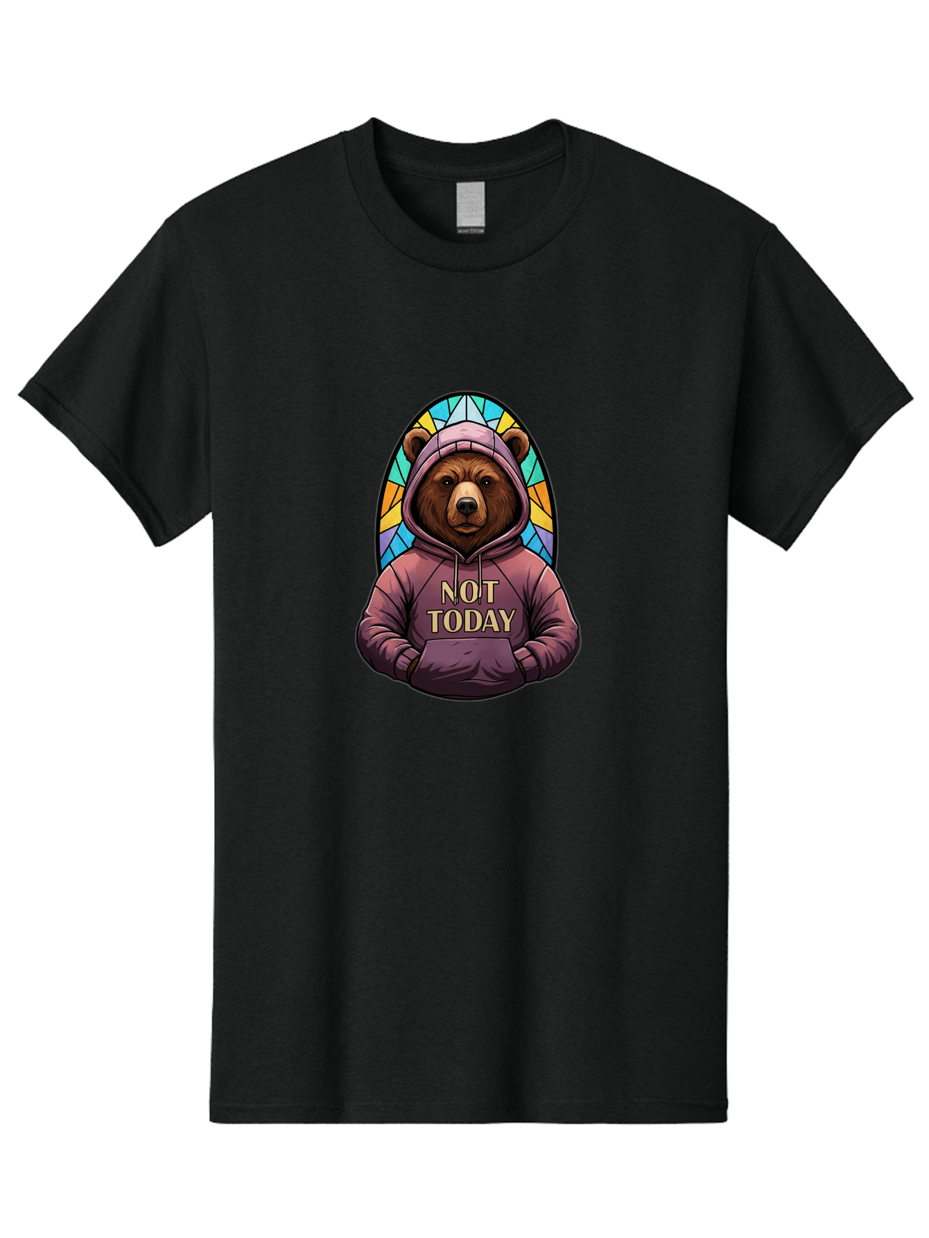 Not-Today-Bear-11 Men'S Graphic Tee, 100% Cotton, Comfortable Casual Summer Wear, Machine Washable, Vintage Camera, Old Camera, Antique Camera, Black Camera, Classic Photography, Photography Equipment, Nostalgic Device, Film Camera, Camera Art Bak959
