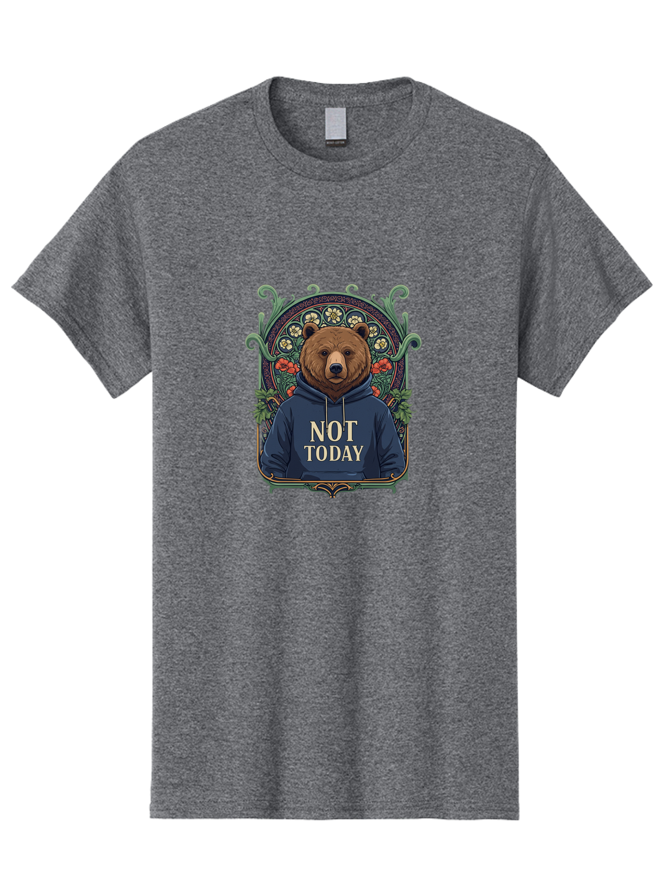 Not-Today-Bear-13 Men'S Graphic Tee, 100% Cotton, Comfortable Casual Summer Wear, Machine Washable, Vintage Camera, Old Camera, Antique Camera, Black Camera, Classic Photography, Photography Equipment, Nostalgic Device, Film Camera, Camera Art Bak961