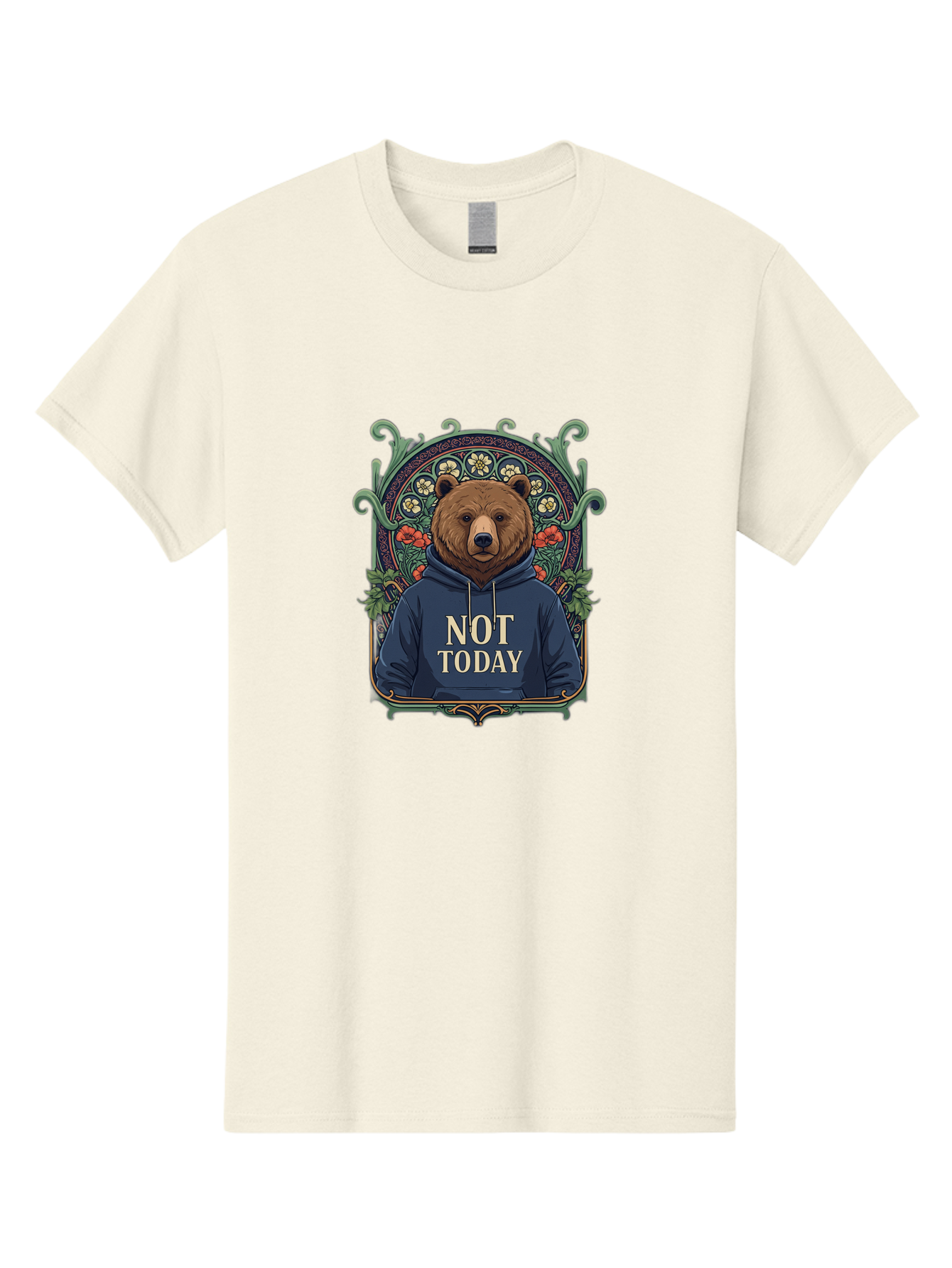 Not-Today-Bear-13 Men'S Graphic Tee, 100% Cotton, Comfortable Casual Summer Wear, Machine Washable, Vintage Camera, Old Camera, Antique Camera, Black Camera, Classic Photography, Photography Equipment, Nostalgic Device, Film Camera, Camera Art Bak961
