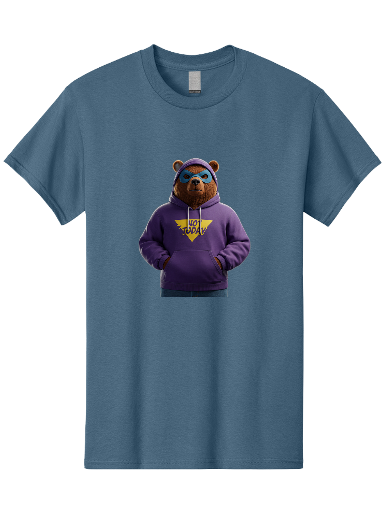 Not-Today-Bear-14 Men'S Graphic Tee, 100% Cotton, Comfortable Casual Summer Wear, Machine Washable, Vintage Camera, Old Camera, Antique Camera, Black Camera, Classic Photography, Photography Equipment, Nostalgic Device, Film Camera, Camera Art Bak962