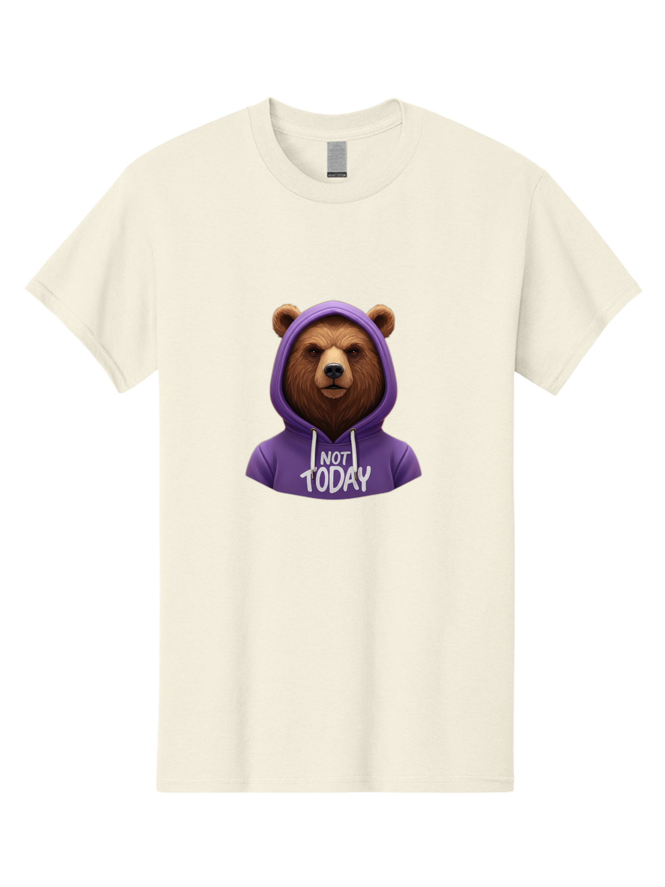 Not-Today-Bear-2 Men'S Graphic Tee, 100% Cotton, Comfortable Casual Summer Wear, Machine Washable, Vintage Camera, Old Camera, Antique Camera, Black Camera, Classic Photography, Photography Equipment, Nostalgic Device, Film Camera, Camera Art Bak963