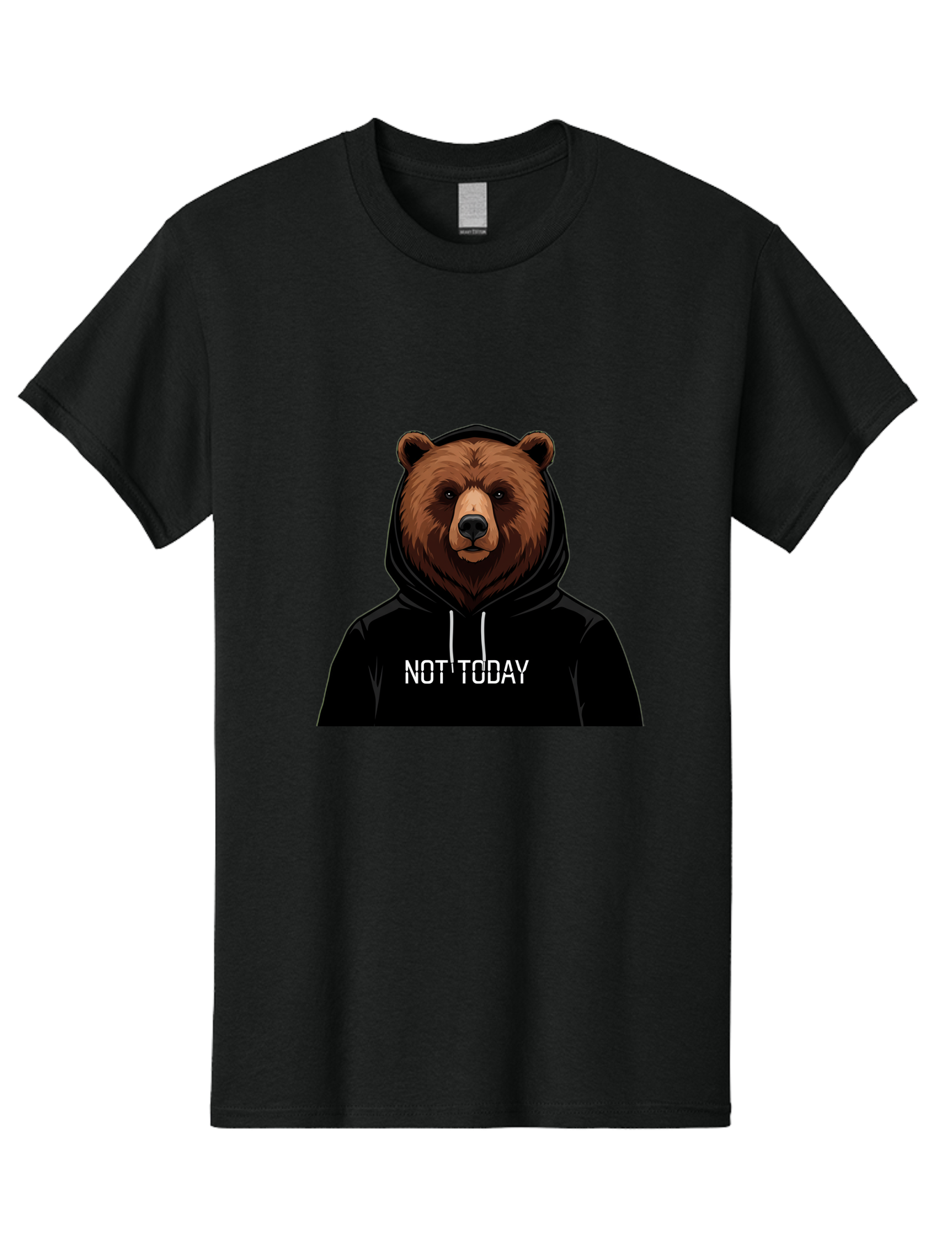 Not-Today-Bear-5 Men'S Graphic Tee, 100% Cotton, Comfortable Casual Summer Wear, Machine Washable, Vintage Camera, Old Camera, Antique Camera, Black Camera, Classic Photography, Photography Equipment, Nostalgic Device, Film Camera, Camera Art Bak966