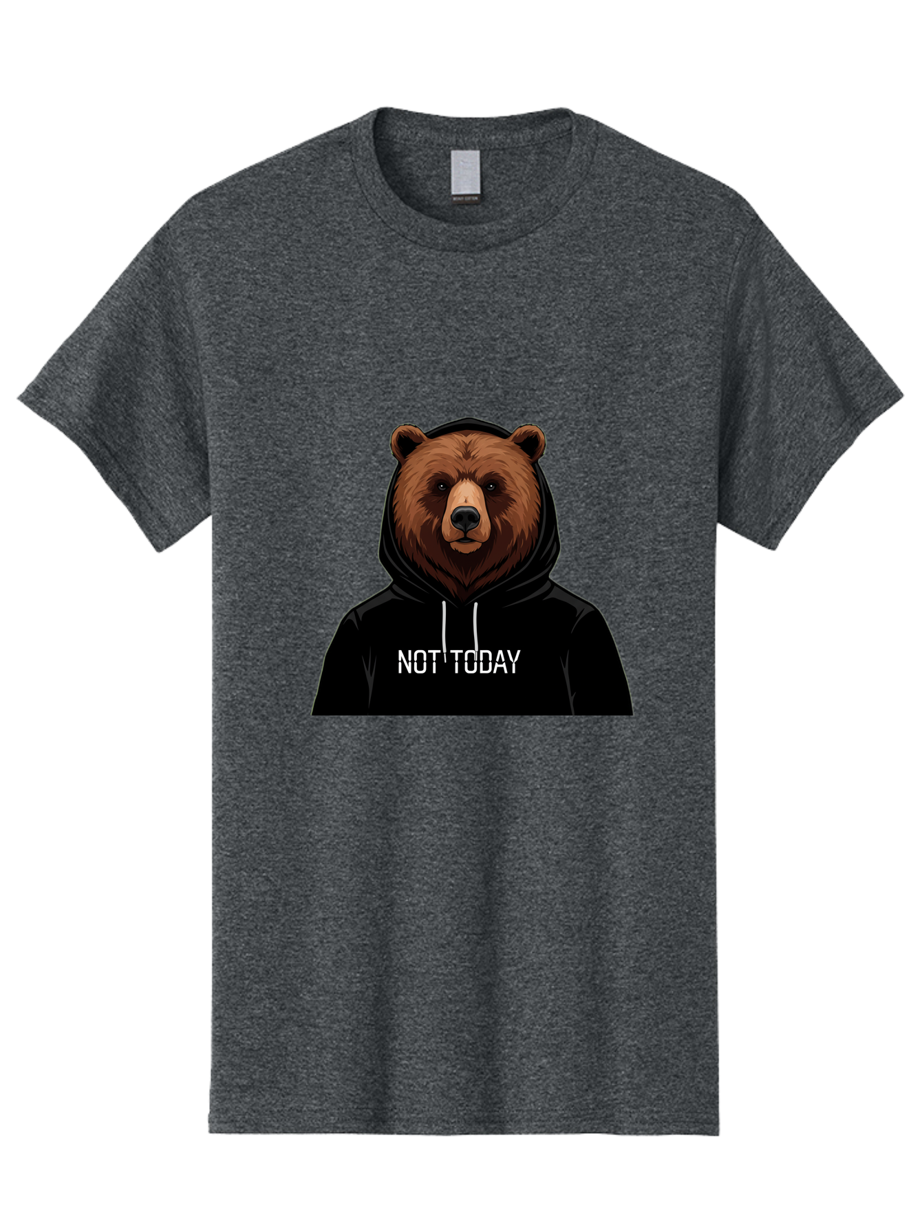 Not-Today-Bear-5 Men'S Graphic Tee, 100% Cotton, Comfortable Casual Summer Wear, Machine Washable, Vintage Camera, Old Camera, Antique Camera, Black Camera, Classic Photography, Photography Equipment, Nostalgic Device, Film Camera, Camera Art Bak966