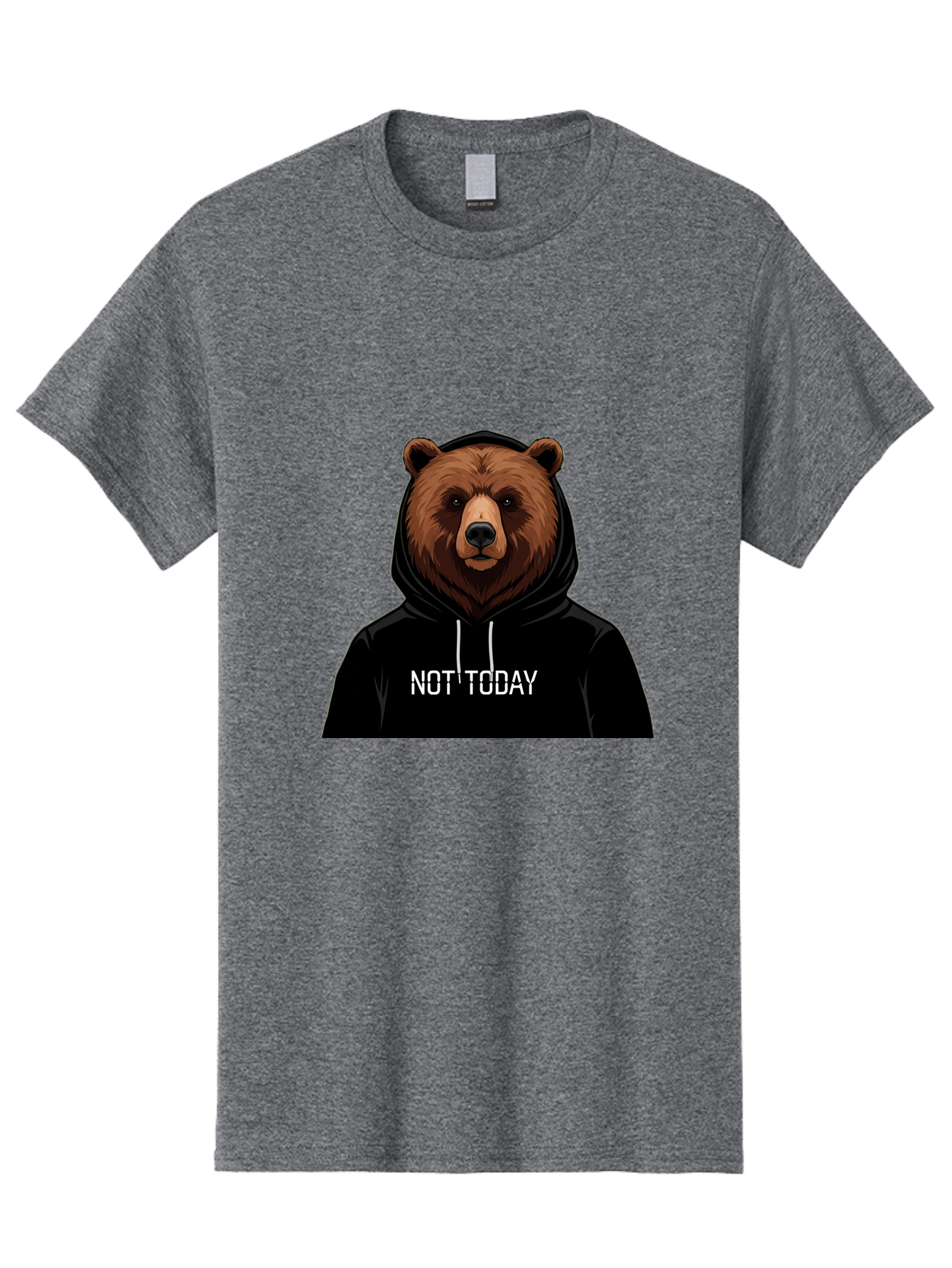 Not-Today-Bear-5 Men'S Graphic Tee, 100% Cotton, Comfortable Casual Summer Wear, Machine Washable, Vintage Camera, Old Camera, Antique Camera, Black Camera, Classic Photography, Photography Equipment, Nostalgic Device, Film Camera, Camera Art Bak966