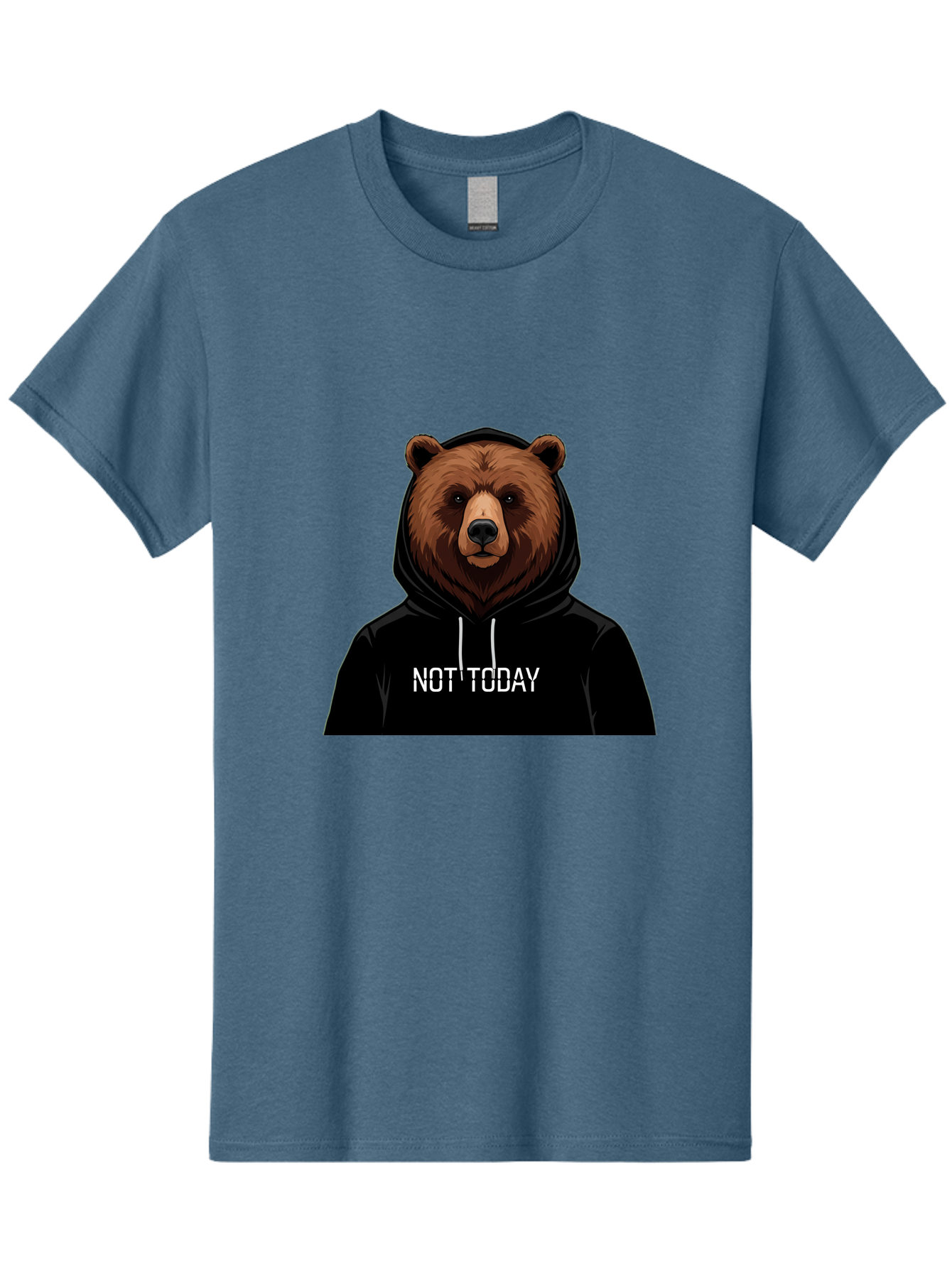 Not-Today-Bear-5 Men'S Graphic Tee, 100% Cotton, Comfortable Casual Summer Wear, Machine Washable, Vintage Camera, Old Camera, Antique Camera, Black Camera, Classic Photography, Photography Equipment, Nostalgic Device, Film Camera, Camera Art Bak966