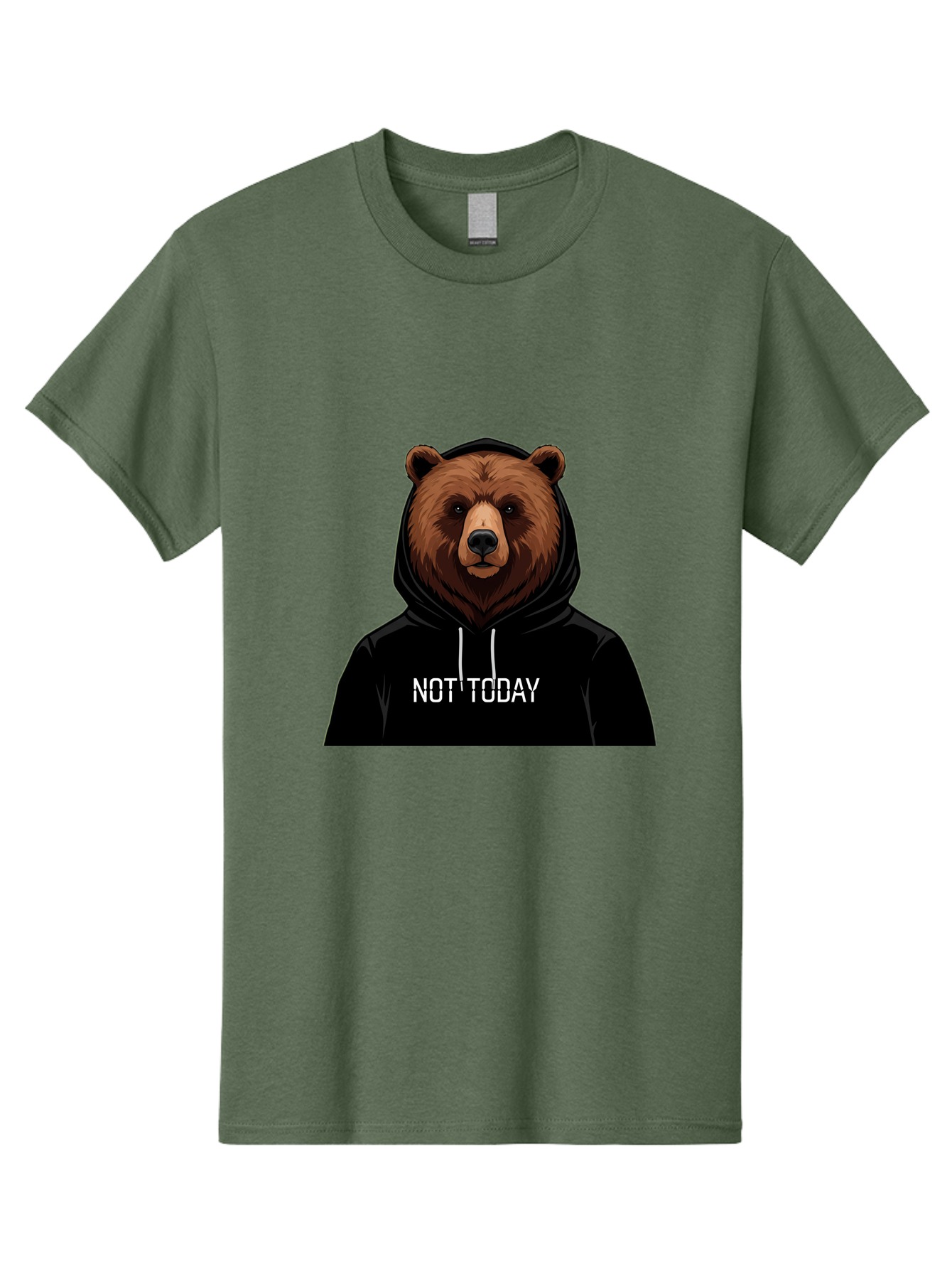Not-Today-Bear-5 Men'S Graphic Tee, 100% Cotton, Comfortable Casual Summer Wear, Machine Washable, Vintage Camera, Old Camera, Antique Camera, Black Camera, Classic Photography, Photography Equipment, Nostalgic Device, Film Camera, Camera Art Bak966