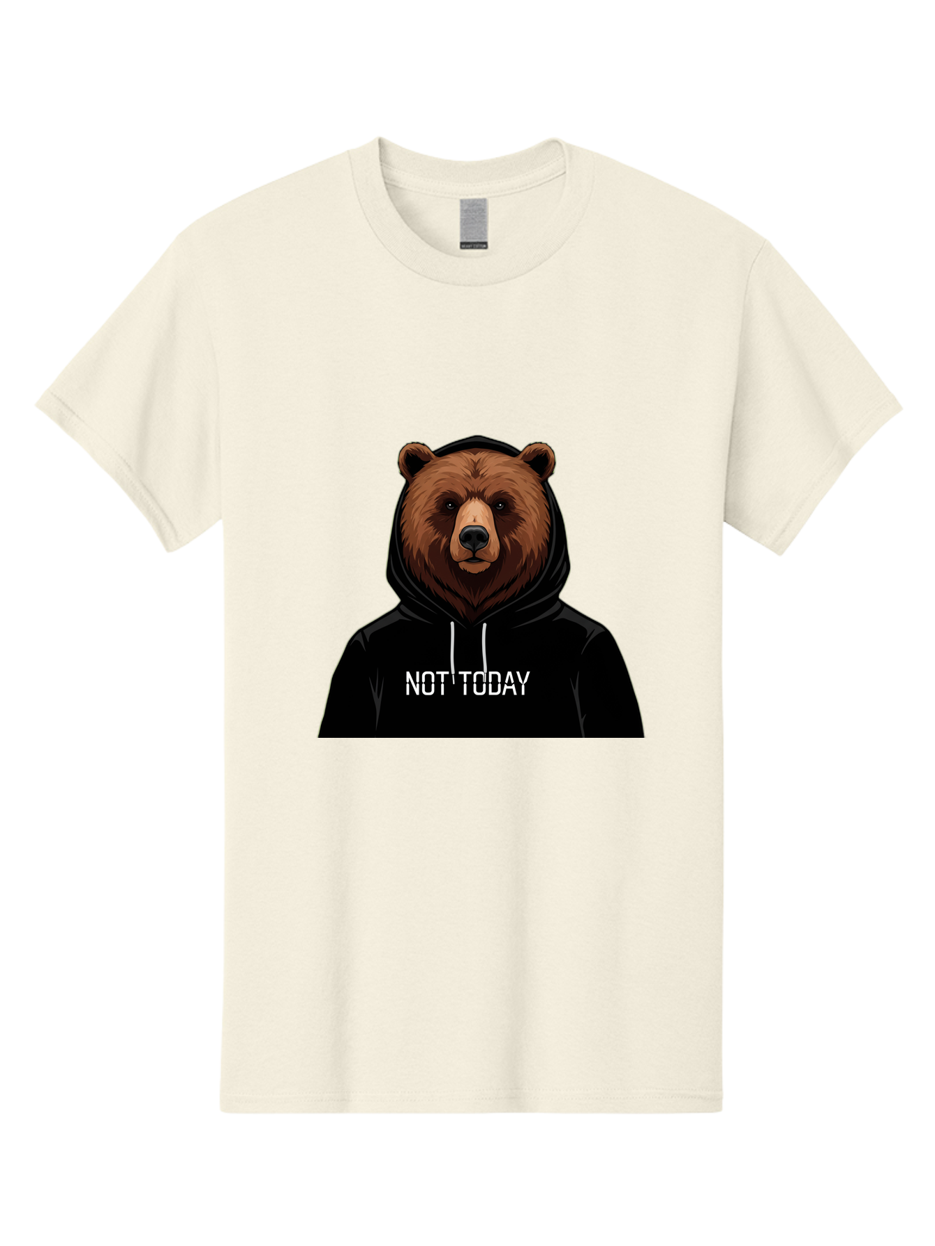Not-Today-Bear-5 Men'S Graphic Tee, 100% Cotton, Comfortable Casual Summer Wear, Machine Washable, Vintage Camera, Old Camera, Antique Camera, Black Camera, Classic Photography, Photography Equipment, Nostalgic Device, Film Camera, Camera Art Bak966