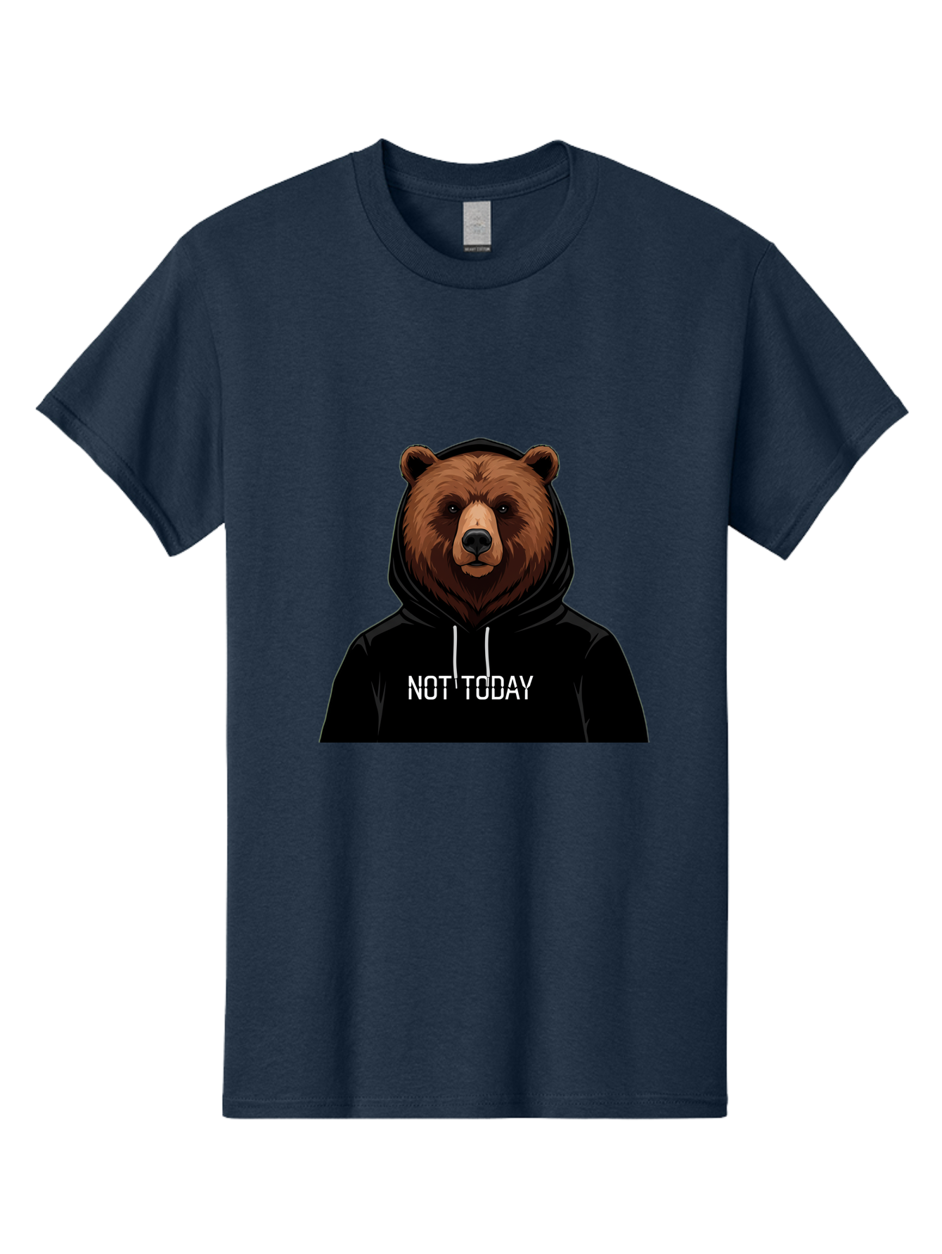 Not-Today-Bear-5 Men'S Graphic Tee, 100% Cotton, Comfortable Casual Summer Wear, Machine Washable, Vintage Camera, Old Camera, Antique Camera, Black Camera, Classic Photography, Photography Equipment, Nostalgic Device, Film Camera, Camera Art Bak966
