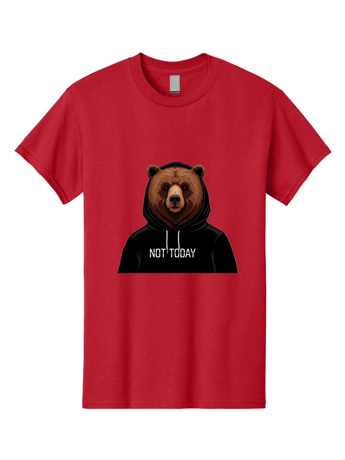 Not-Today-Bear-5 Men'S Graphic Tee, 100% Cotton, Comfortable Casual Summer Wear, Machine Washable, Vintage Camera, Old Camera, Antique Camera, Black Camera, Classic Photography, Photography Equipment, Nostalgic Device, Film Camera, Camera Art Bak966