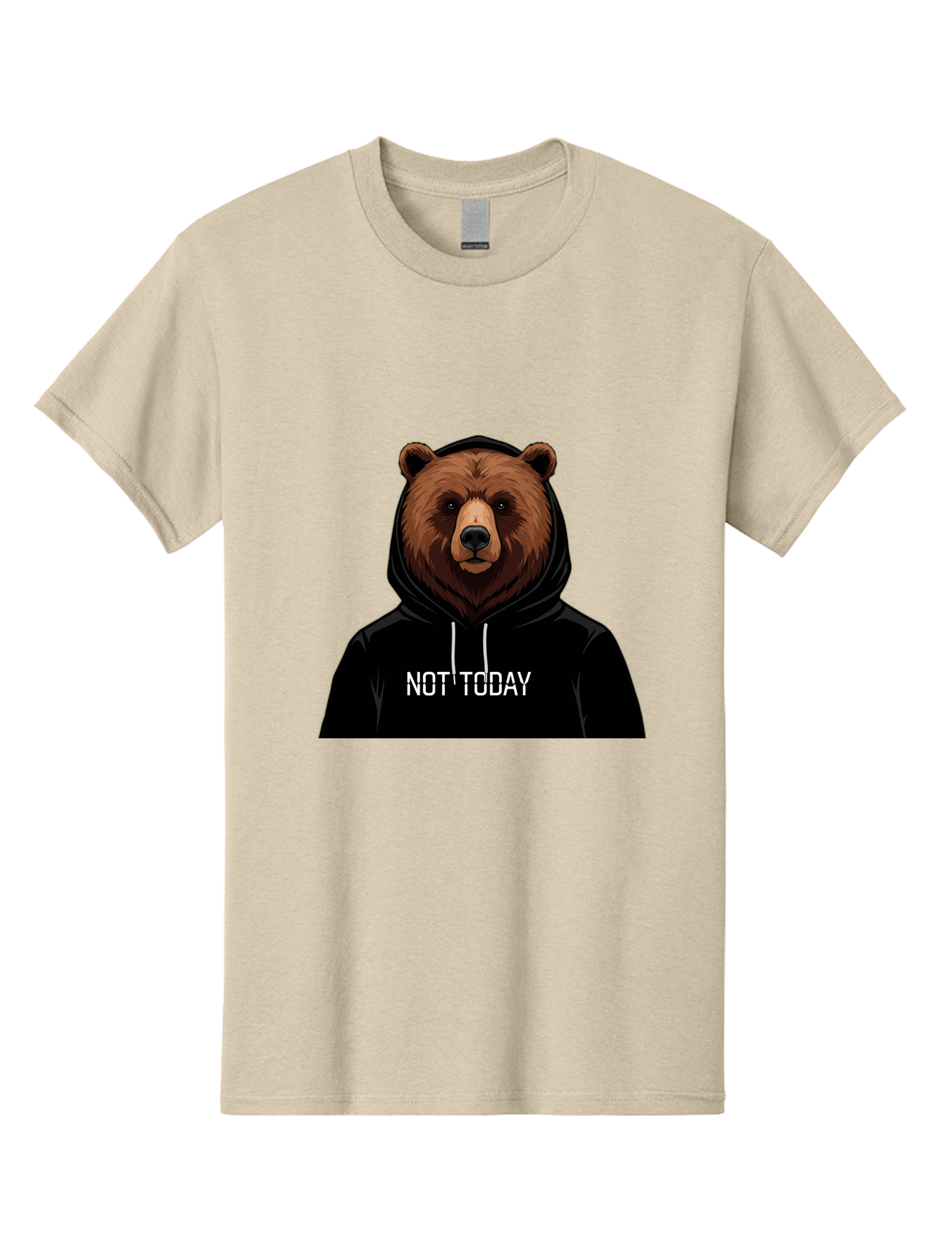 Not-Today-Bear-5 Men'S Graphic Tee, 100% Cotton, Comfortable Casual Summer Wear, Machine Washable, Vintage Camera, Old Camera, Antique Camera, Black Camera, Classic Photography, Photography Equipment, Nostalgic Device, Film Camera, Camera Art Bak966