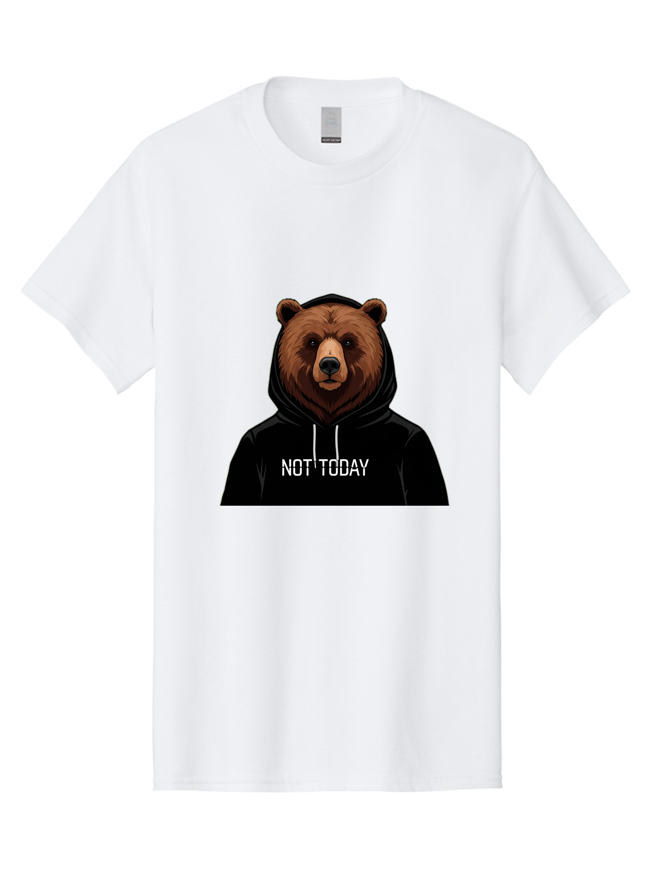 Not-Today-Bear-5 Men'S Graphic Tee, 100% Cotton, Comfortable Casual Summer Wear, Machine Washable, Vintage Camera, Old Camera, Antique Camera, Black Camera, Classic Photography, Photography Equipment, Nostalgic Device, Film Camera, Camera Art Bak966