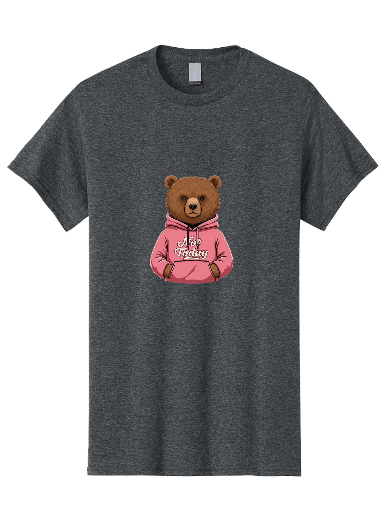 Not-Today-Bear-6 Men'S Graphic Tee, 100% Cotton, Comfortable Casual Summer Wear, Machine Washable, Vintage Camera, Old Camera, Antique Camera, Black Camera, Classic Photography, Photography Equipment, Nostalgic Device, Film Camera, Camera Art Bak967