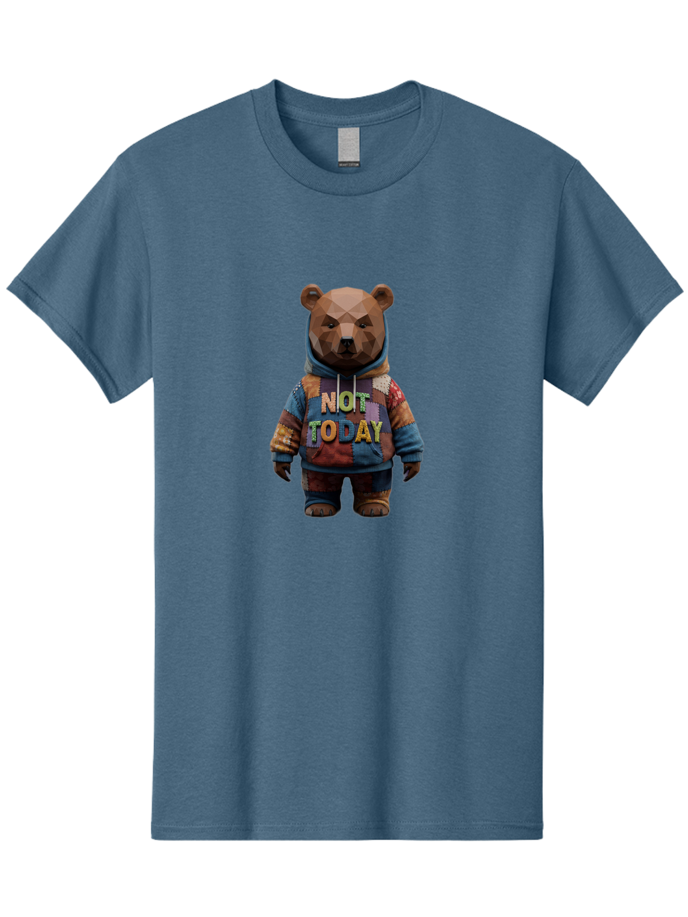 Not-Today-Bear-7 Men'S Graphic Tee, 100% Cotton, Comfortable Casual Summer Wear, Machine Washable, Vintage Camera, Old Camera, Antique Camera, Black Camera, Classic Photography, Photography Equipment, Nostalgic Device, Film Camera, Camera Art Bak968