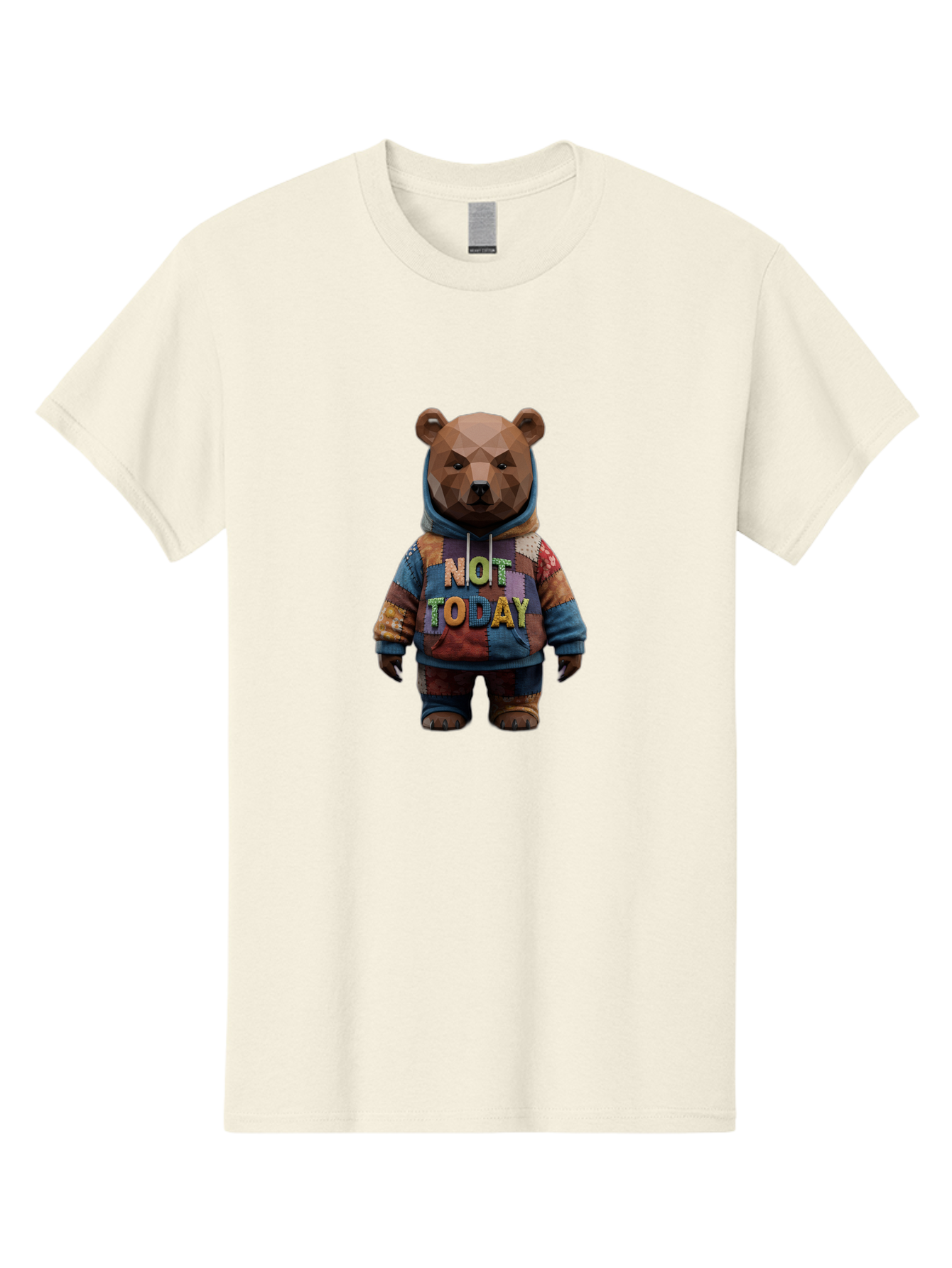 Not-Today-Bear-7 Men'S Graphic Tee, 100% Cotton, Comfortable Casual Summer Wear, Machine Washable, Vintage Camera, Old Camera, Antique Camera, Black Camera, Classic Photography, Photography Equipment, Nostalgic Device, Film Camera, Camera Art Bak968
