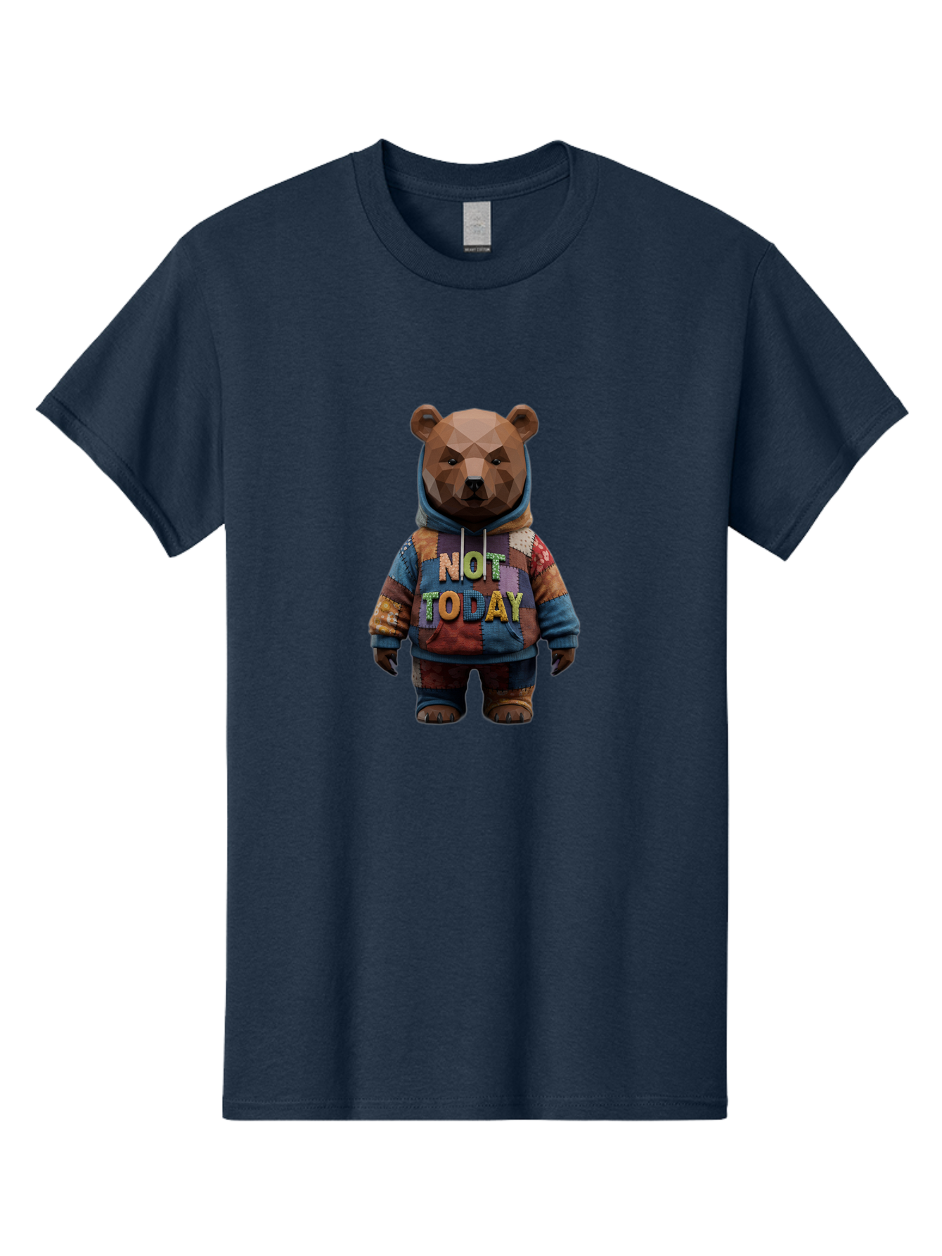 Not-Today-Bear-7 Men'S Graphic Tee, 100% Cotton, Comfortable Casual Summer Wear, Machine Washable, Vintage Camera, Old Camera, Antique Camera, Black Camera, Classic Photography, Photography Equipment, Nostalgic Device, Film Camera, Camera Art Bak968