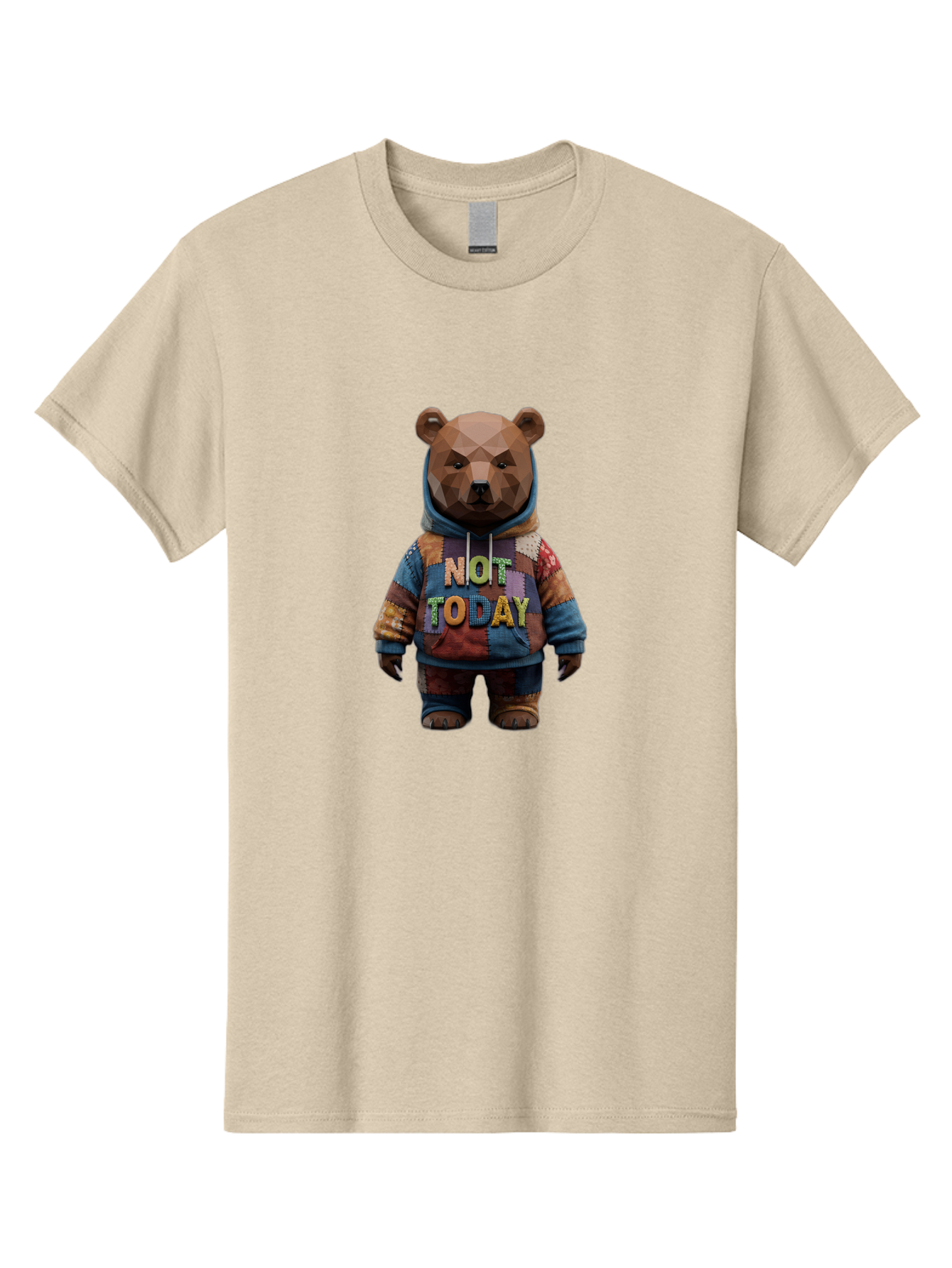Not-Today-Bear-7 Men'S Graphic Tee, 100% Cotton, Comfortable Casual Summer Wear, Machine Washable, Vintage Camera, Old Camera, Antique Camera, Black Camera, Classic Photography, Photography Equipment, Nostalgic Device, Film Camera, Camera Art Bak968