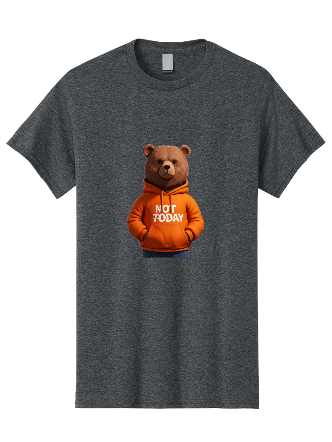 Not-Today-Bear-8 Men'S Graphic Tee, 100% Cotton, Comfortable Casual Summer Wear, Machine Washable, Vintage Camera, Old Camera, Antique Camera, Black Camera, Classic Photography, Photography Equipment, Nostalgic Device, Film Camera, Camera Art Bak969