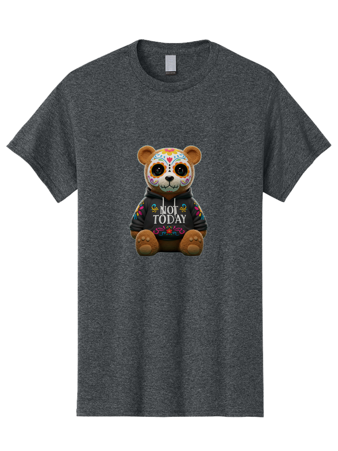 Not-Today-Teddy-Bear-1 Men'S Graphic Tee, 100% Cotton, Comfortable Casual Summer Wear, Machine Washable, Vintage Camera, Old Camera, Antique Camera, Black Camera, Classic Photography, Photography Equipment, Nostalgic Device, Film Camera, Bak972