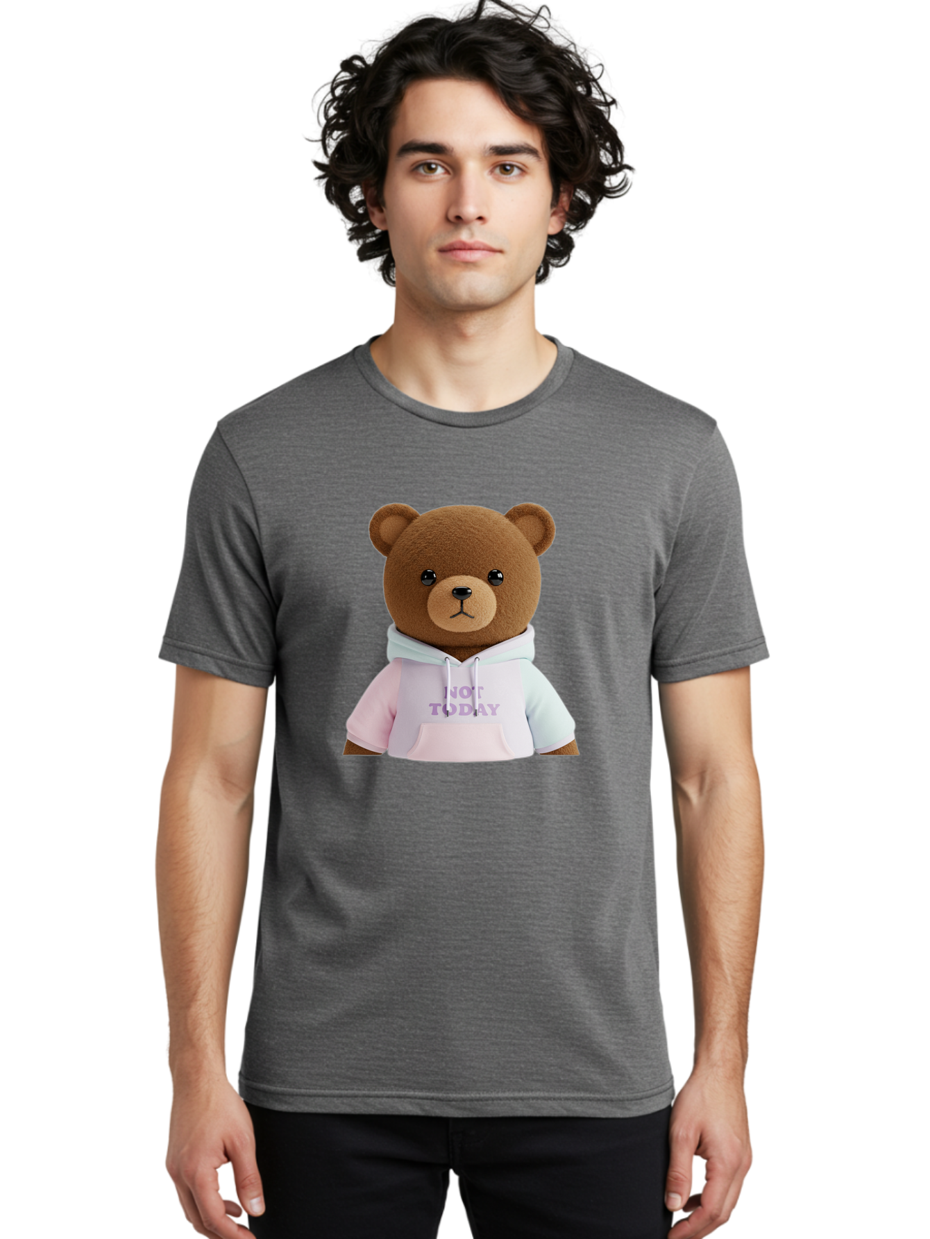 Not-Today-Teddy-Bear Men'S Graphic Tee, 100% Cotton, Comfortable Casual Summer Wear, Machine Washable, Vintage Camera, Old Camera, Antique Camera, Black Camera, Classic Photography, Photography Equipment, Nostalgic Device, Film Camera, Bak973