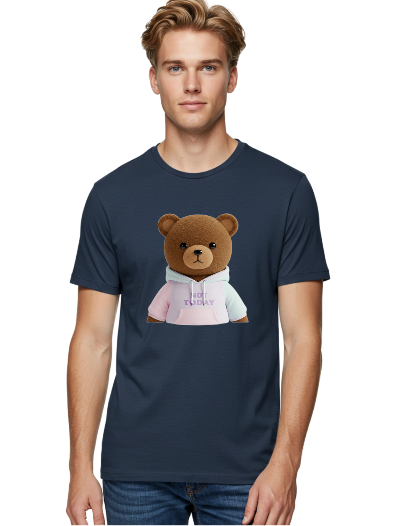 Not-Today-Teddy-Bear Men'S Graphic Tee, 100% Cotton, Comfortable Casual Summer Wear, Machine Washable, Vintage Camera, Old Camera, Antique Camera, Black Camera, Classic Photography, Photography Equipment, Nostalgic Device, Film Camera, Bak973
