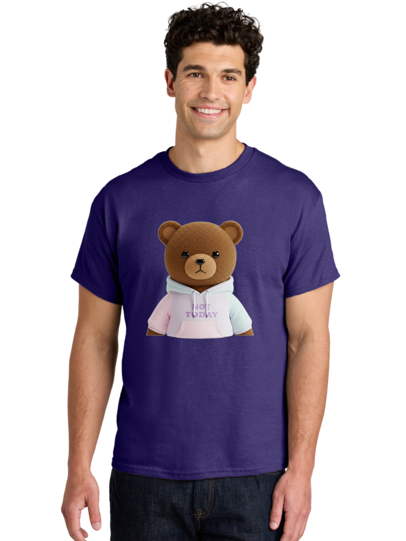 Not-Today-Teddy-Bear Men'S Graphic Tee, 100% Cotton, Comfortable Casual Summer Wear, Machine Washable, Vintage Camera, Old Camera, Antique Camera, Black Camera, Classic Photography, Photography Equipment, Nostalgic Device, Film Camera, Bak973