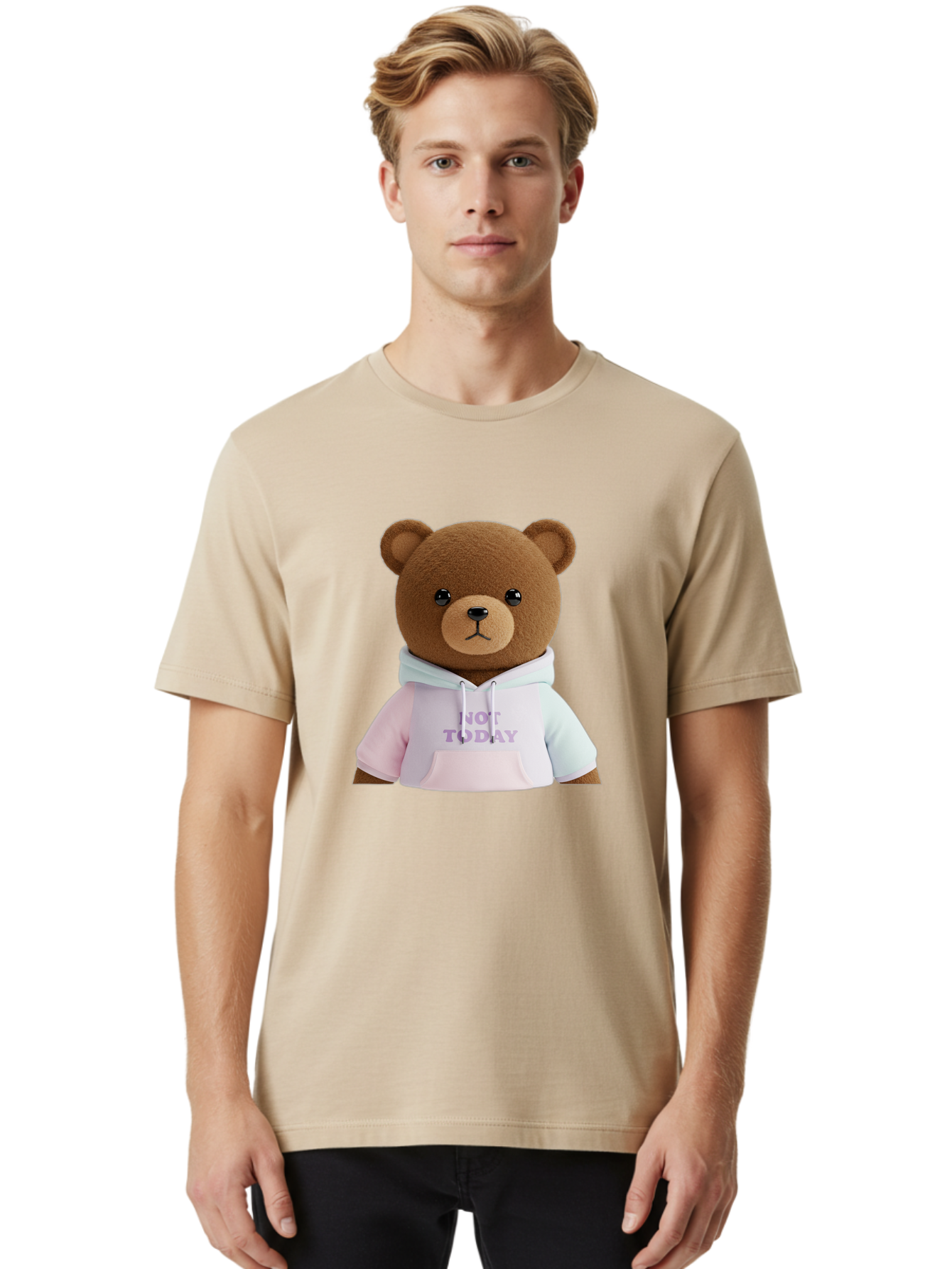 Not-Today-Teddy-Bear Men'S Graphic Tee, 100% Cotton, Comfortable Casual Summer Wear, Machine Washable, Vintage Camera, Old Camera, Antique Camera, Black Camera, Classic Photography, Photography Equipment, Nostalgic Device, Film Camera, Bak973