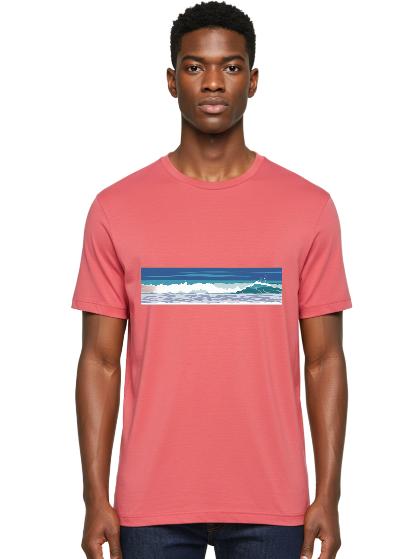 Ocean-Waves-1 Men'S Graphic Tee, 100% Cotton, Comfortable Casual Summer Wear, Machine Washable, Vintage Camera, Old Camera, Antique Camera, Black Camera, Classic Photography, Photography Equipment, Nostalgic Device, Film Camera, Camera Art Bak986