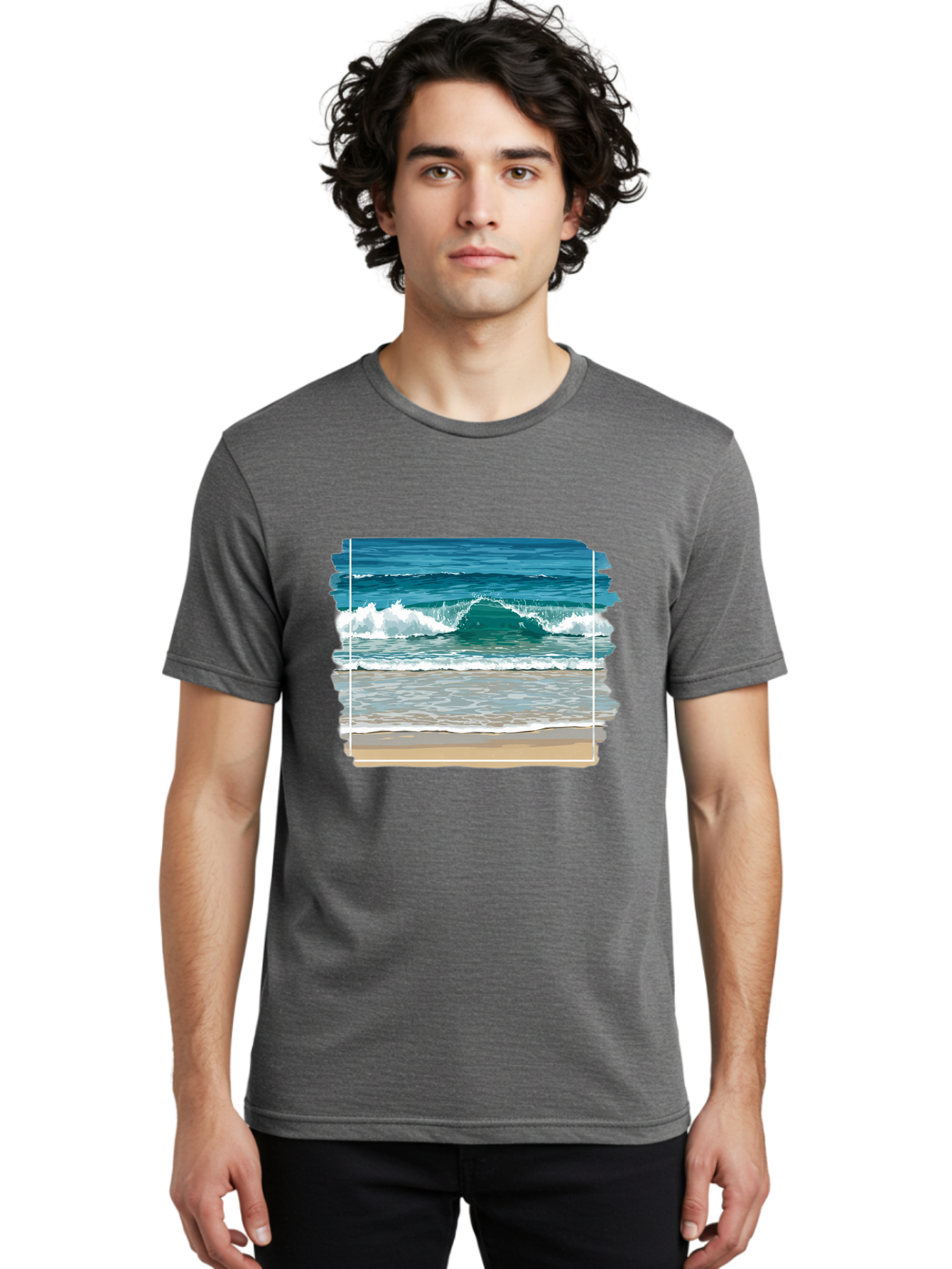 Ocean-Waves-2 Men'S Graphic Tee, 100% Cotton, Comfortable Casual Summer Wear, Machine Washable, Vintage Camera, Old Camera, Antique Camera, Black Camera, Classic Photography, Photography Equipment, Nostalgic Device, Film Camera, Camera Art Bak987