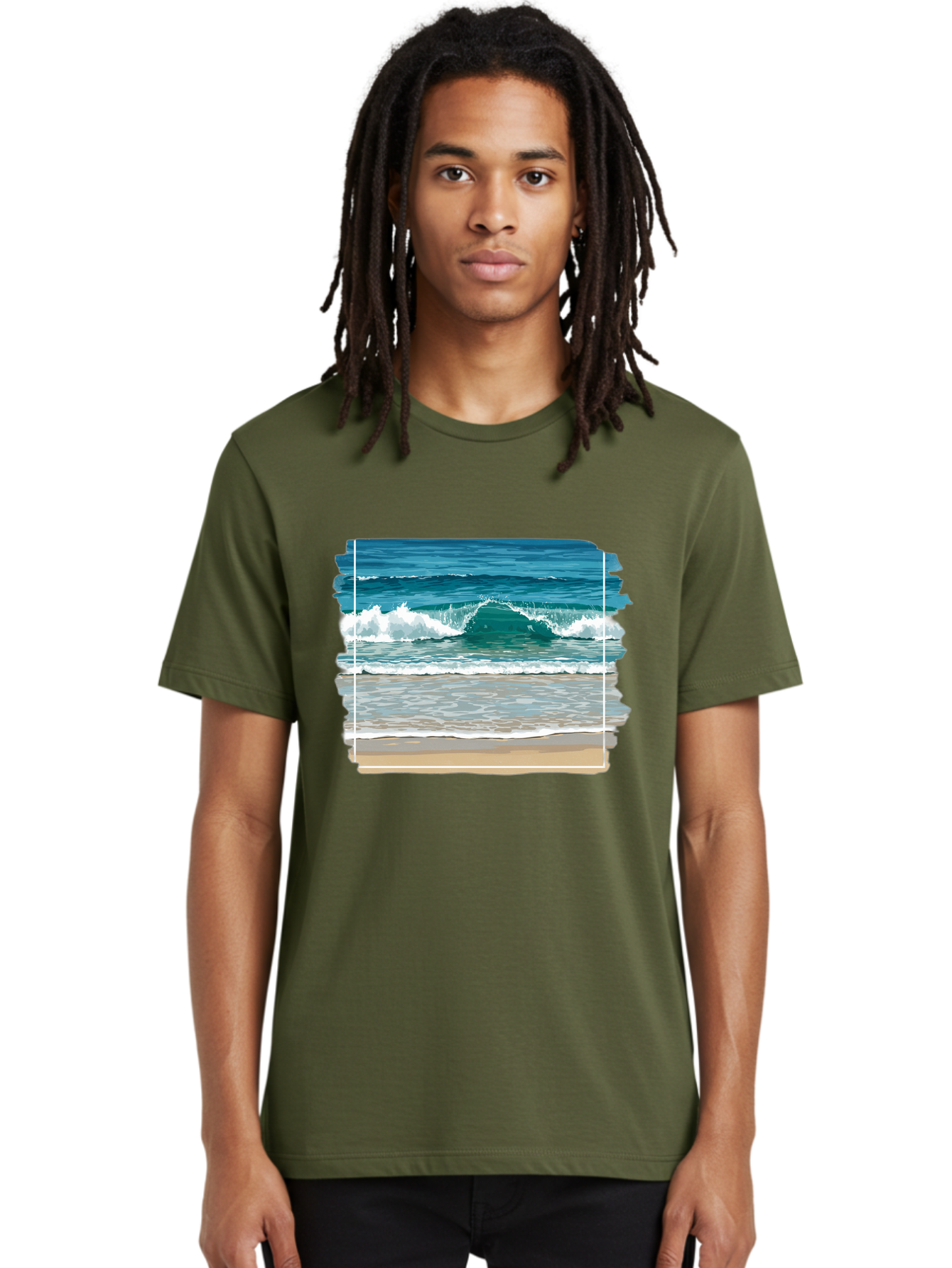 Ocean-Waves-2 Men'S Graphic Tee, 100% Cotton, Comfortable Casual Summer Wear, Machine Washable, Vintage Camera, Old Camera, Antique Camera, Black Camera, Classic Photography, Photography Equipment, Nostalgic Device, Film Camera, Camera Art Bak987