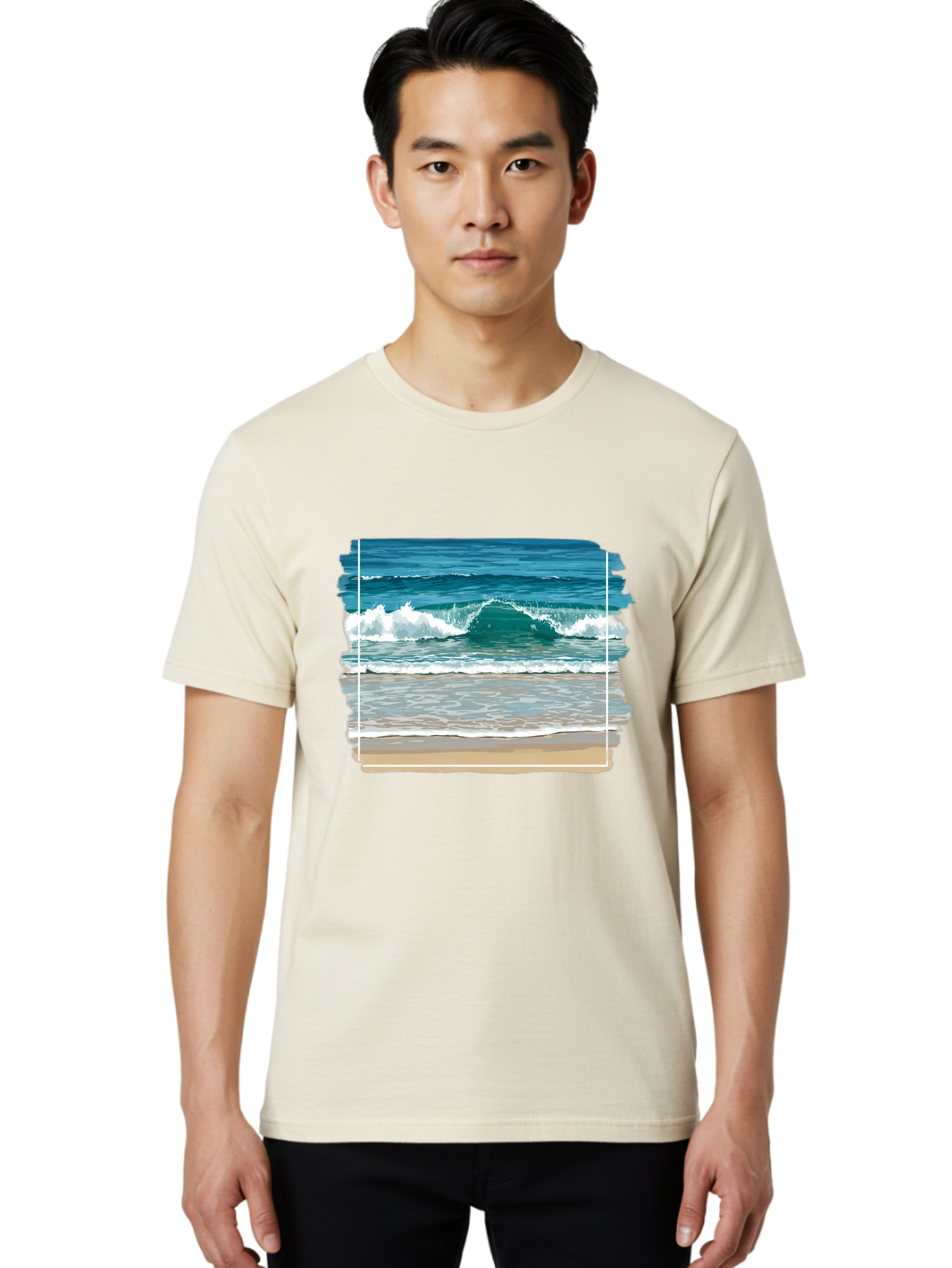 Ocean-Waves-2 Men'S Graphic Tee, 100% Cotton, Comfortable Casual Summer Wear, Machine Washable, Vintage Camera, Old Camera, Antique Camera, Black Camera, Classic Photography, Photography Equipment, Nostalgic Device, Film Camera, Camera Art Bak987