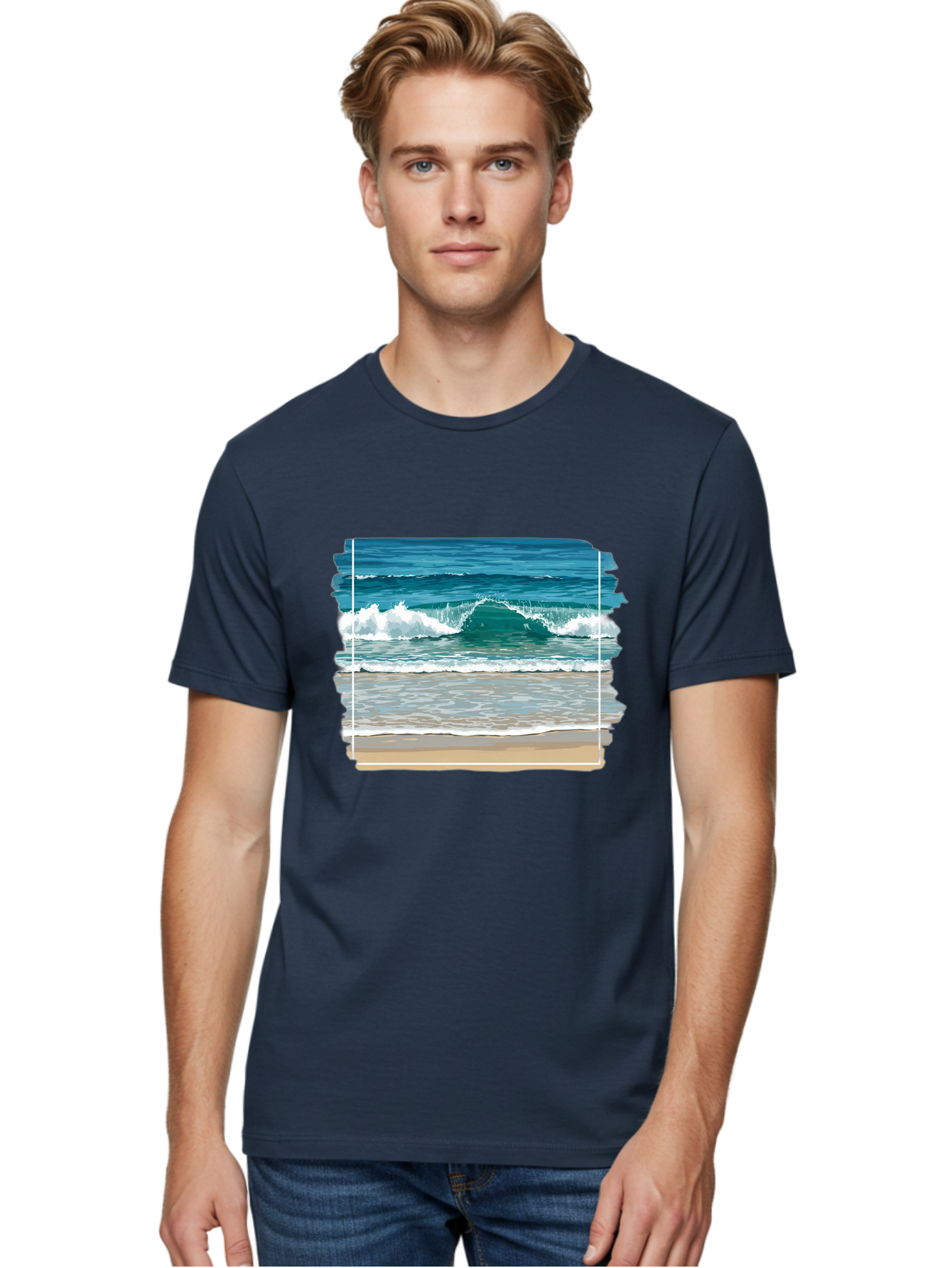 Ocean-Waves-2 Men'S Graphic Tee, 100% Cotton, Comfortable Casual Summer Wear, Machine Washable, Vintage Camera, Old Camera, Antique Camera, Black Camera, Classic Photography, Photography Equipment, Nostalgic Device, Film Camera, Camera Art Bak987