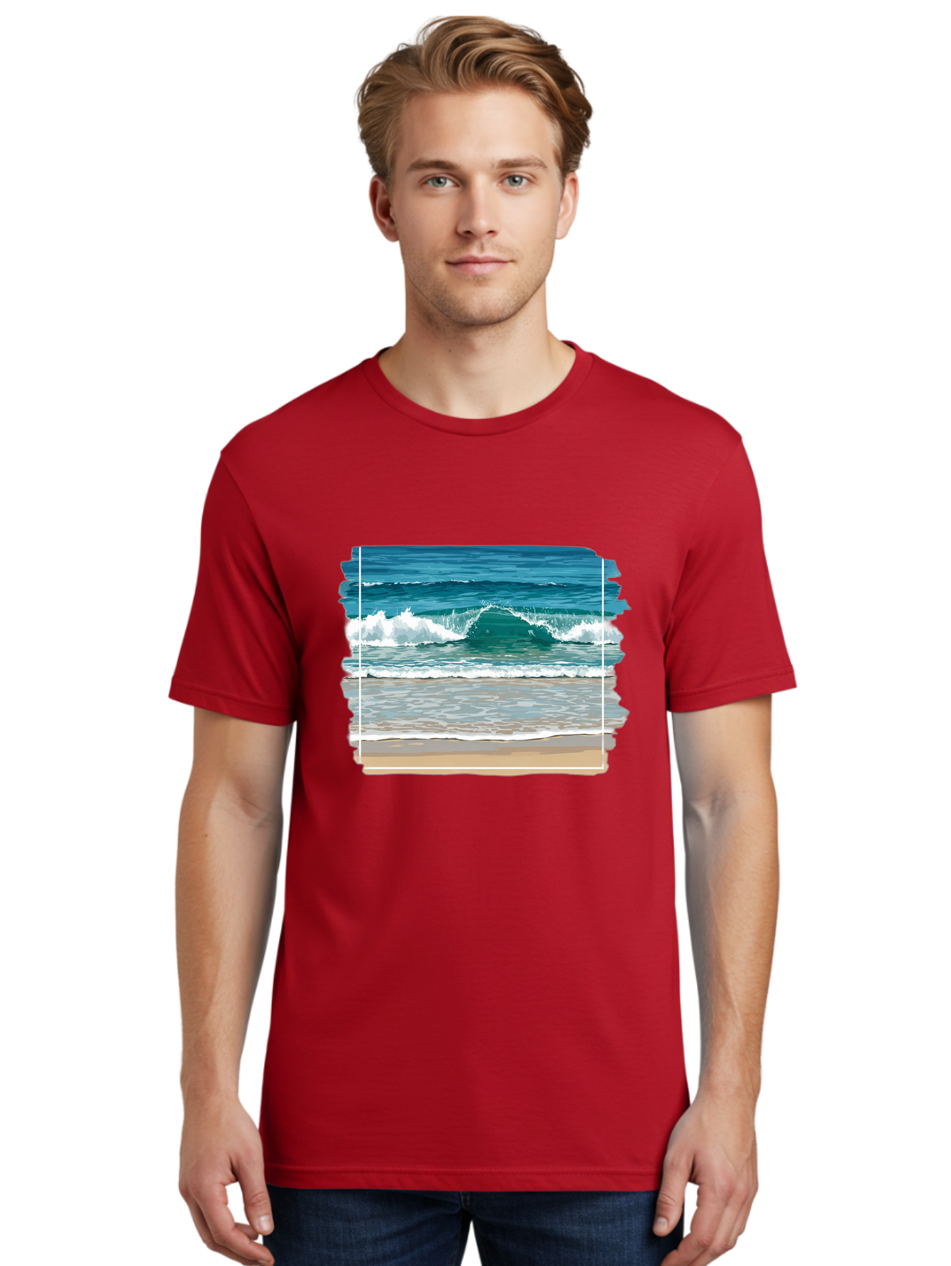 Ocean-Waves-2 Men'S Graphic Tee, 100% Cotton, Comfortable Casual Summer Wear, Machine Washable, Vintage Camera, Old Camera, Antique Camera, Black Camera, Classic Photography, Photography Equipment, Nostalgic Device, Film Camera, Camera Art Bak987