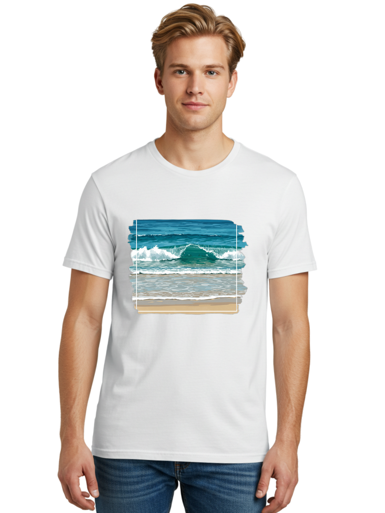 Ocean-Waves-2 Men'S Graphic Tee, 100% Cotton, Comfortable Casual Summer Wear, Machine Washable, Vintage Camera, Old Camera, Antique Camera, Black Camera, Classic Photography, Photography Equipment, Nostalgic Device, Film Camera, Camera Art Bak987