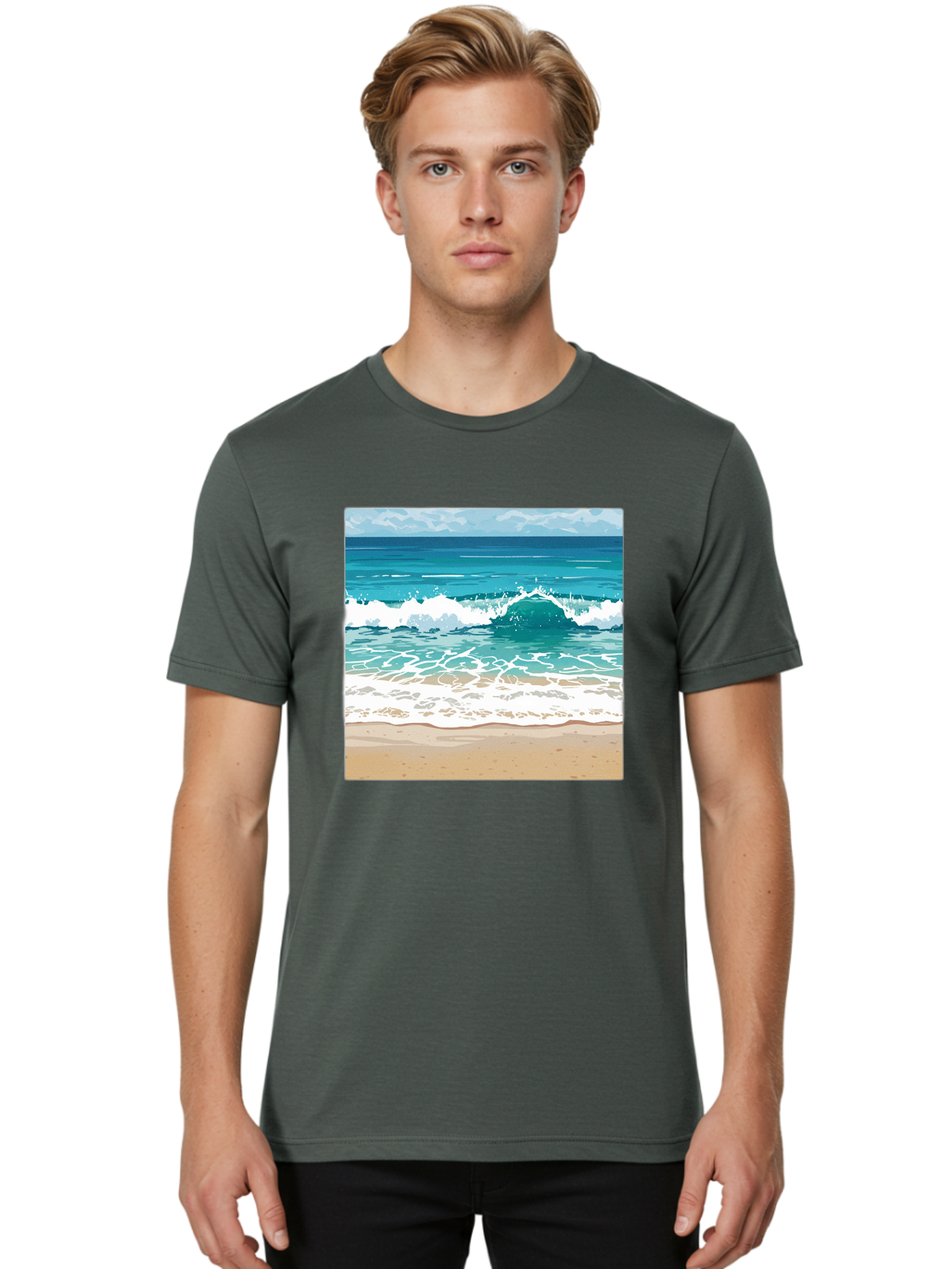 Ocean-Waves Men'S Graphic Tee, 100% Cotton, Comfortable Casual Summer Wear, Machine Washable, Vintage Camera, Old Camera, Antique Camera, Black Camera, Classic Photography, Photography Equipment, Nostalgic Device, Film Camera, Camera Art Bak988