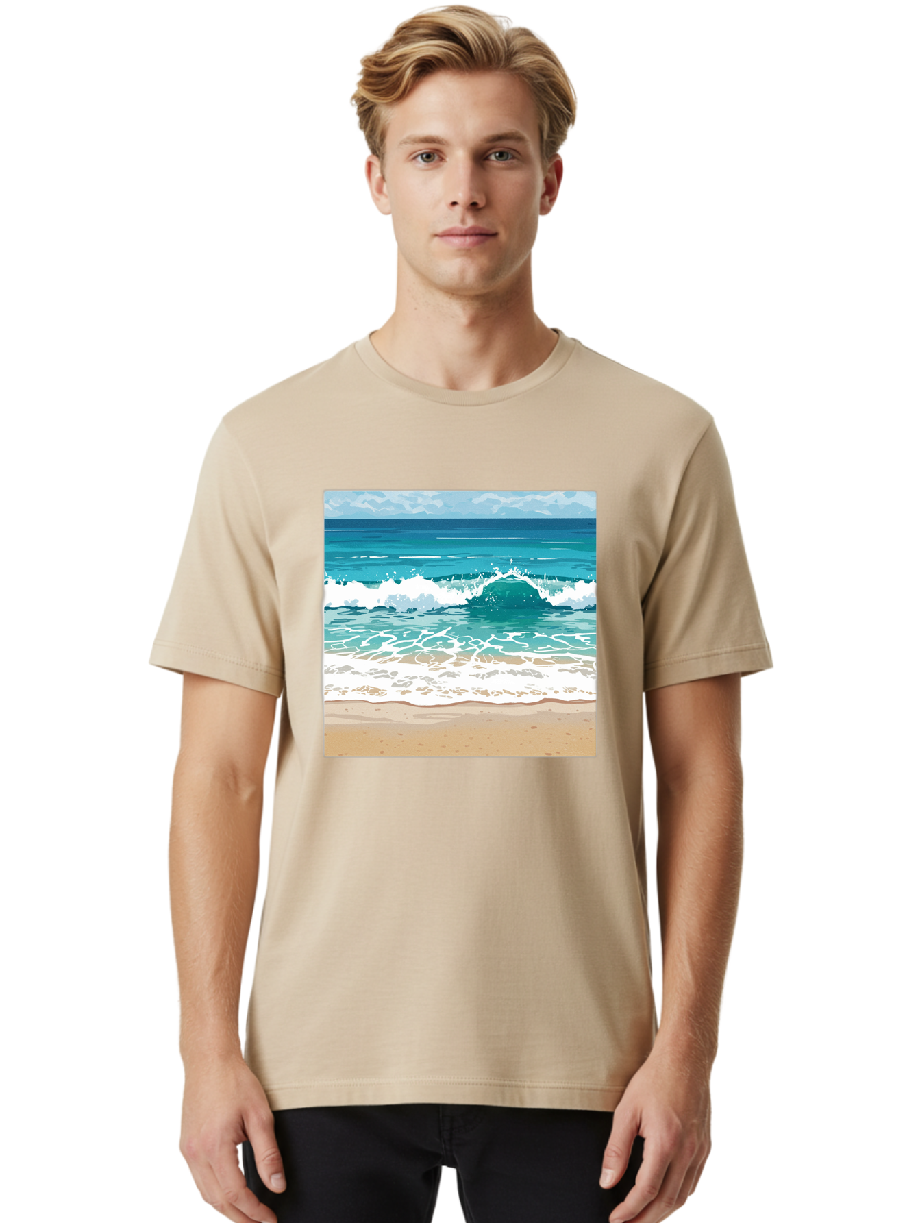 Ocean-Waves Men'S Graphic Tee, 100% Cotton, Comfortable Casual Summer Wear, Machine Washable, Vintage Camera, Old Camera, Antique Camera, Black Camera, Classic Photography, Photography Equipment, Nostalgic Device, Film Camera, Camera Art Bak988
