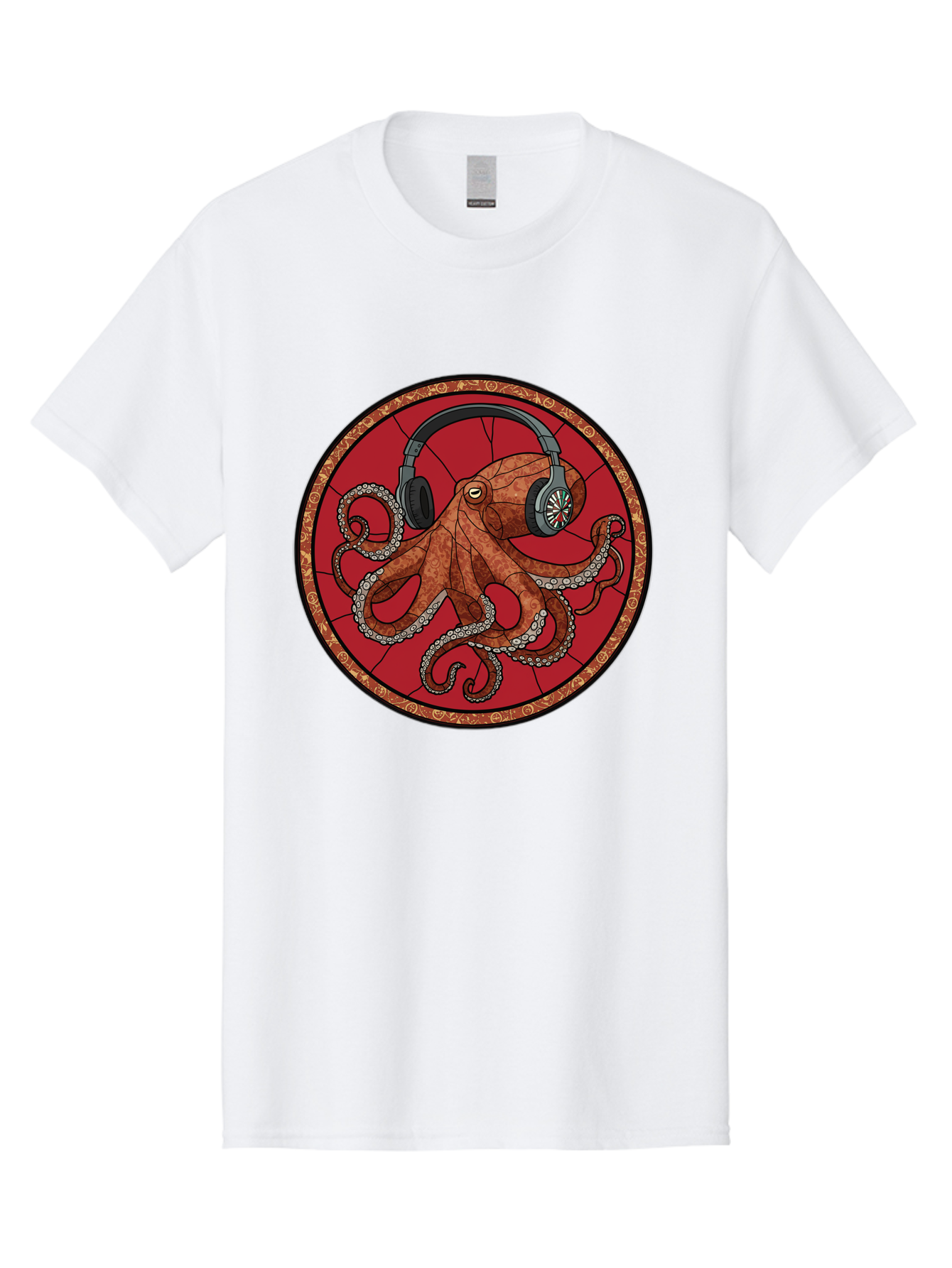 Octopus-Headphones Men'S Graphic Tee, 100% Cotton, Comfortable Casual Summer Wear, Machine Washable, Vintage Camera, Old Camera, Antique Camera, Black Camera, Classic Photography, Photography Equipment, Nostalgic Device, Film Camera, Bak991