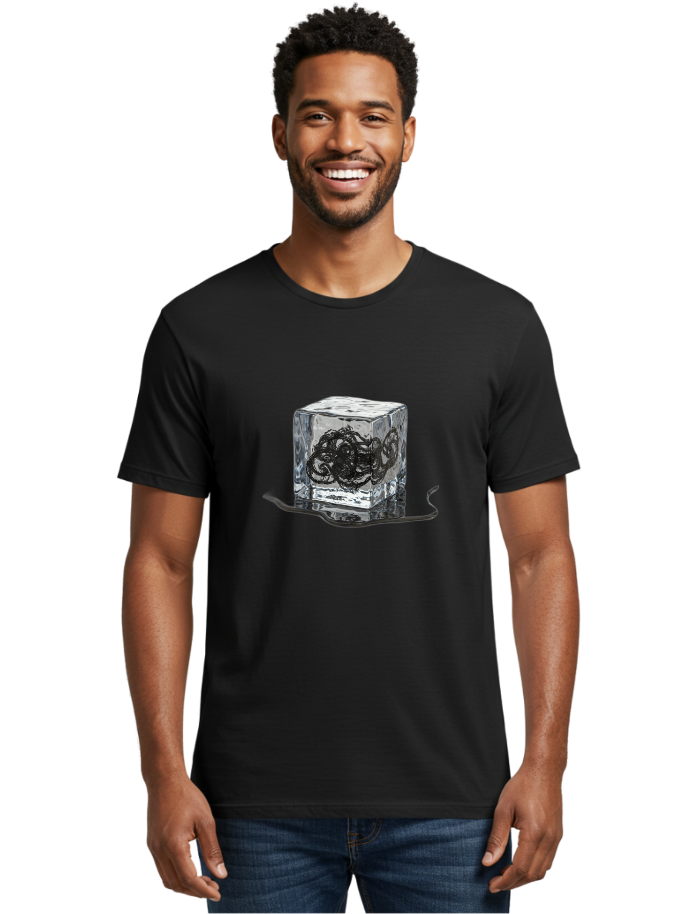Octopus-In-Ice-Cube Men'S Graphic Tee, 100% Cotton, Comfortable Casual Summer Wear, Machine Washable, Vintage Camera, Old Camera, Antique Camera, Black Camera, Classic Photography, Photography Equipment, Nostalgic Device, Film Camera, Bak992