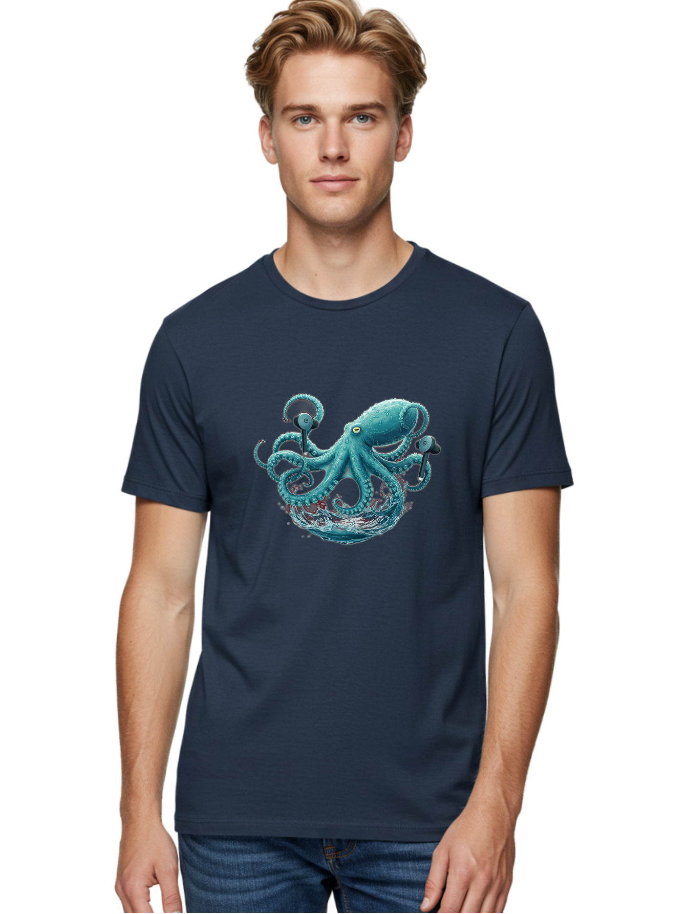 Octopus Men'S Graphic Tee, 100% Cotton, Comfortable Casual Summer Wear, Machine Washable, Vintage Camera, Old Camera, Antique Camera, Black Camera, Classic Photography, Photography Equipment, Nostalgic Device, Film Camera, Camera Art Bak993