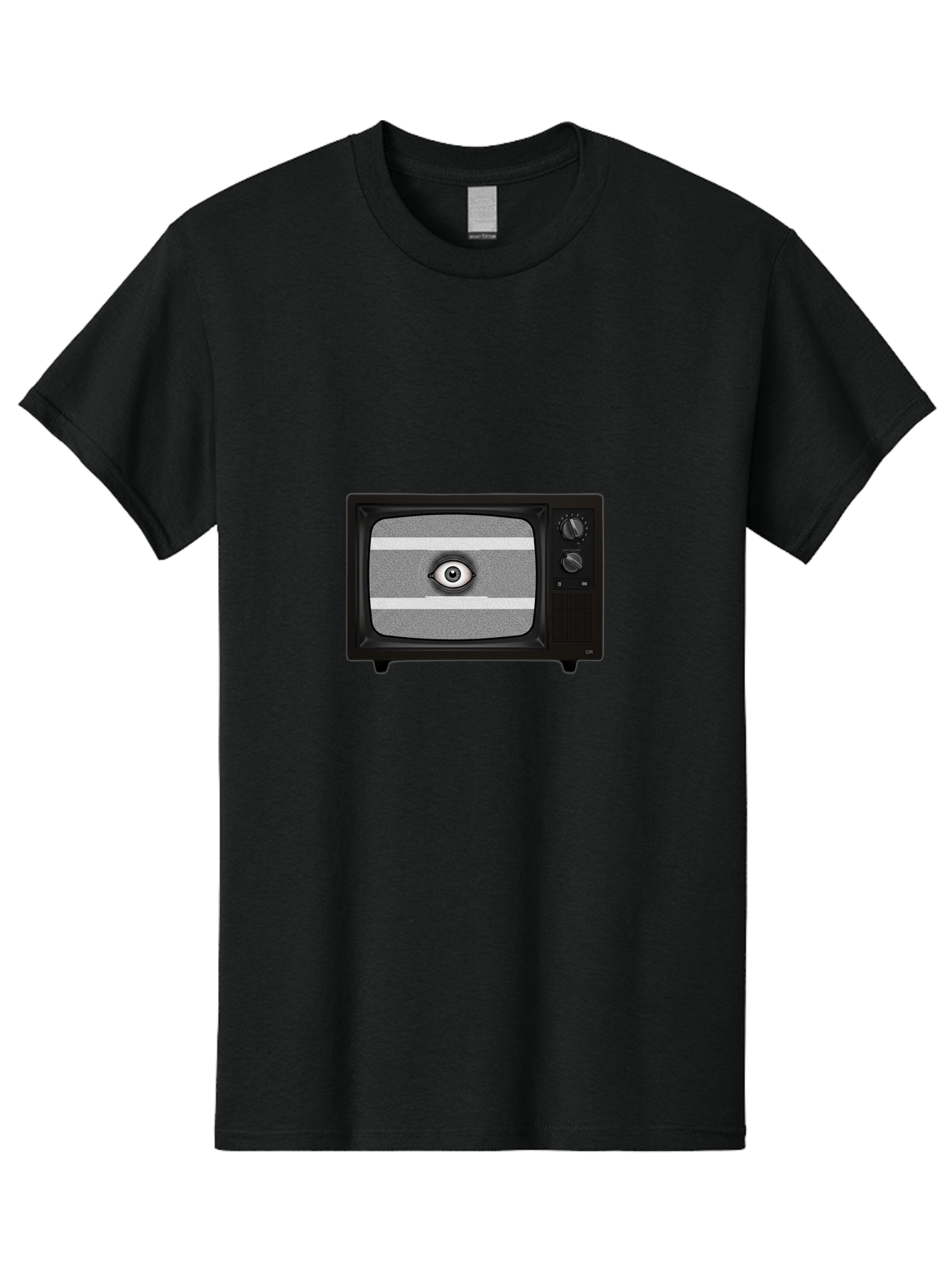 Old-Tv-With-Eye Men'S Graphic Tee, 100% Cotton, Comfortable Casual Summer Wear, Machine Washable, Vintage Camera, Old Camera, Antique Camera, Black Camera, Classic Photography, Photography Equipment, Nostalgic Device, Film Camera, Camera Art Bak996