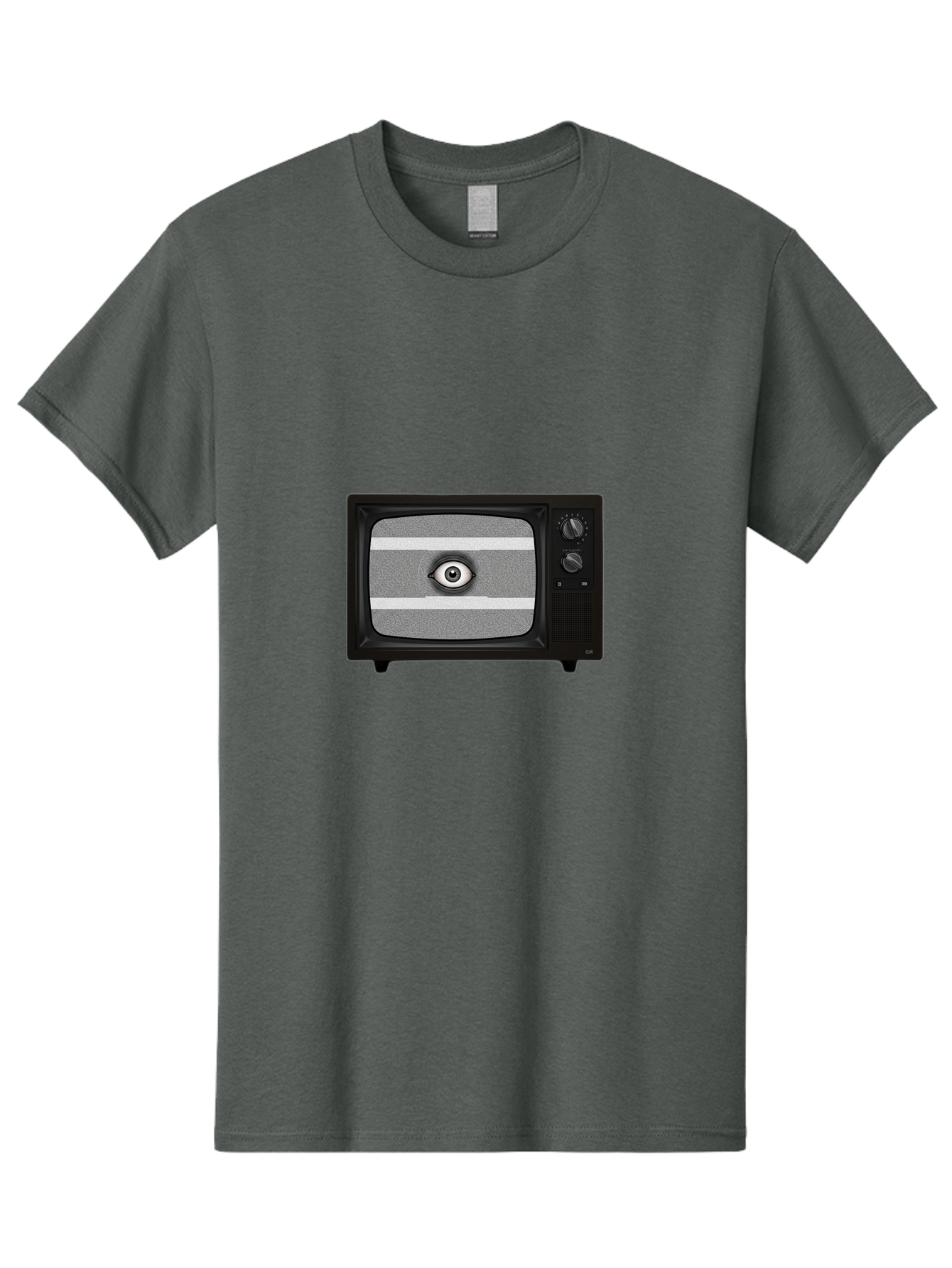 Old-Tv-With-Eye Men'S Graphic Tee, 100% Cotton, Comfortable Casual Summer Wear, Machine Washable, Vintage Camera, Old Camera, Antique Camera, Black Camera, Classic Photography, Photography Equipment, Nostalgic Device, Film Camera, Camera Art Bak996
