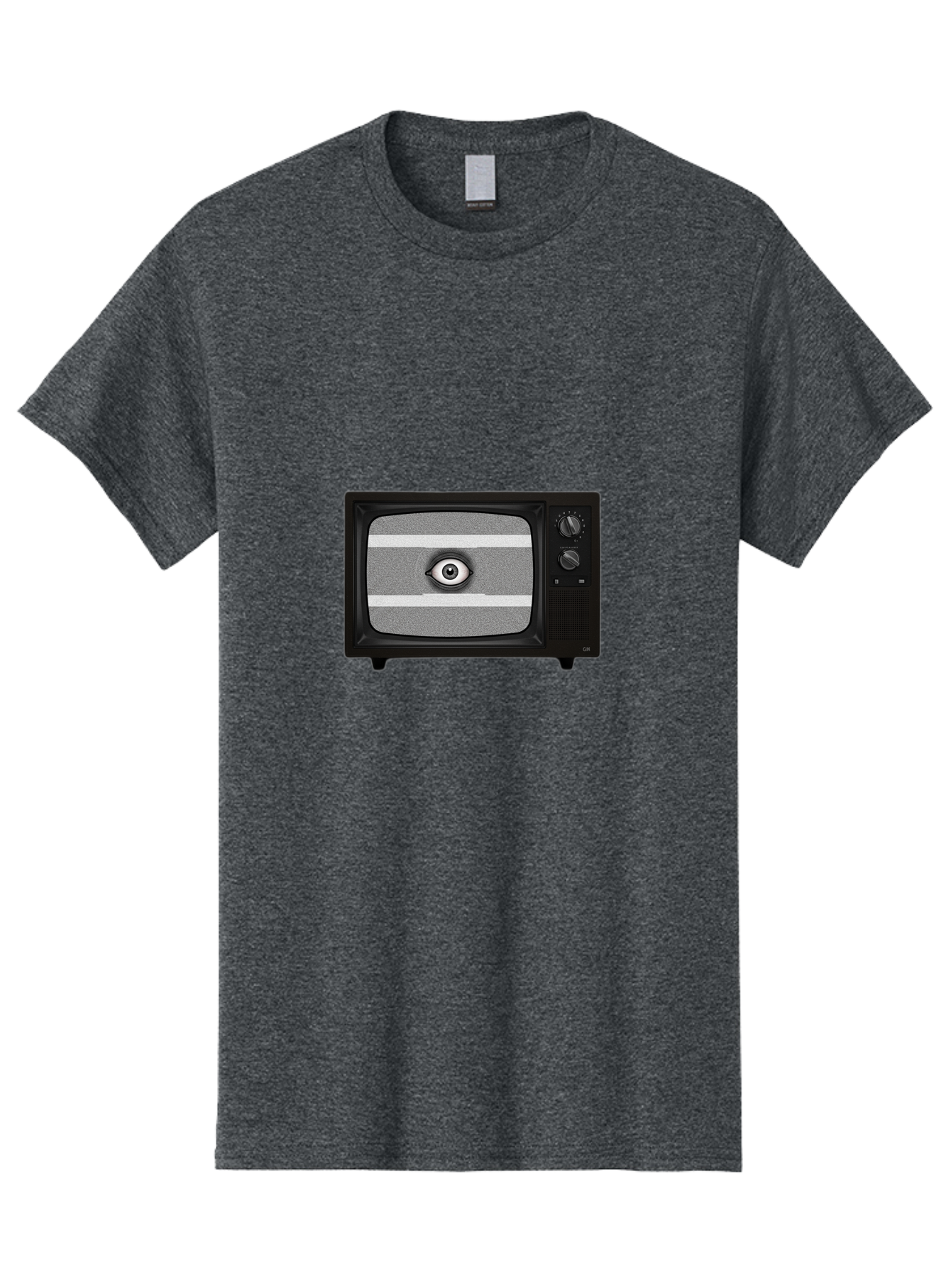Old-Tv-With-Eye Men'S Graphic Tee, 100% Cotton, Comfortable Casual Summer Wear, Machine Washable, Vintage Camera, Old Camera, Antique Camera, Black Camera, Classic Photography, Photography Equipment, Nostalgic Device, Film Camera, Camera Art Bak996